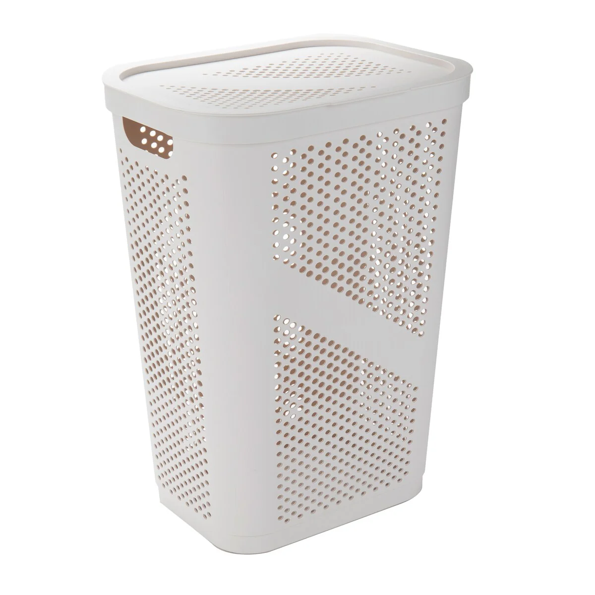 Mind Reader 60L Slim Laundry Hamper, Clothes Basket, Lid, Ventilated, Plastic, 17.25
