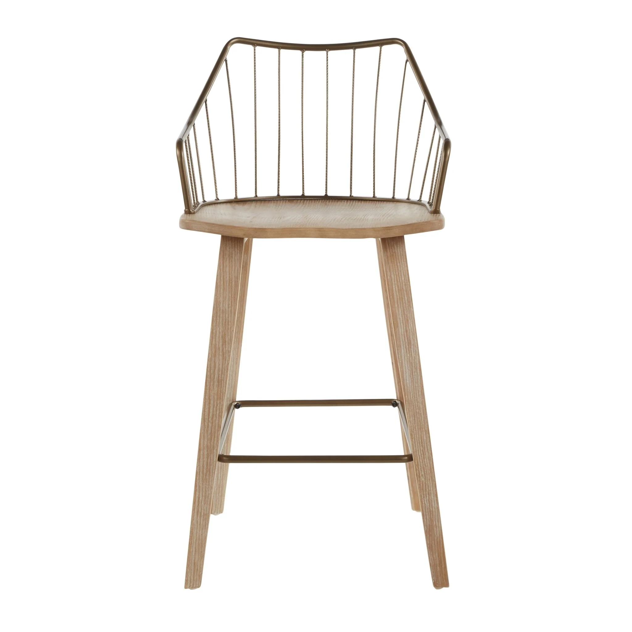 Counter Stool with Spindle Back and Footrest
