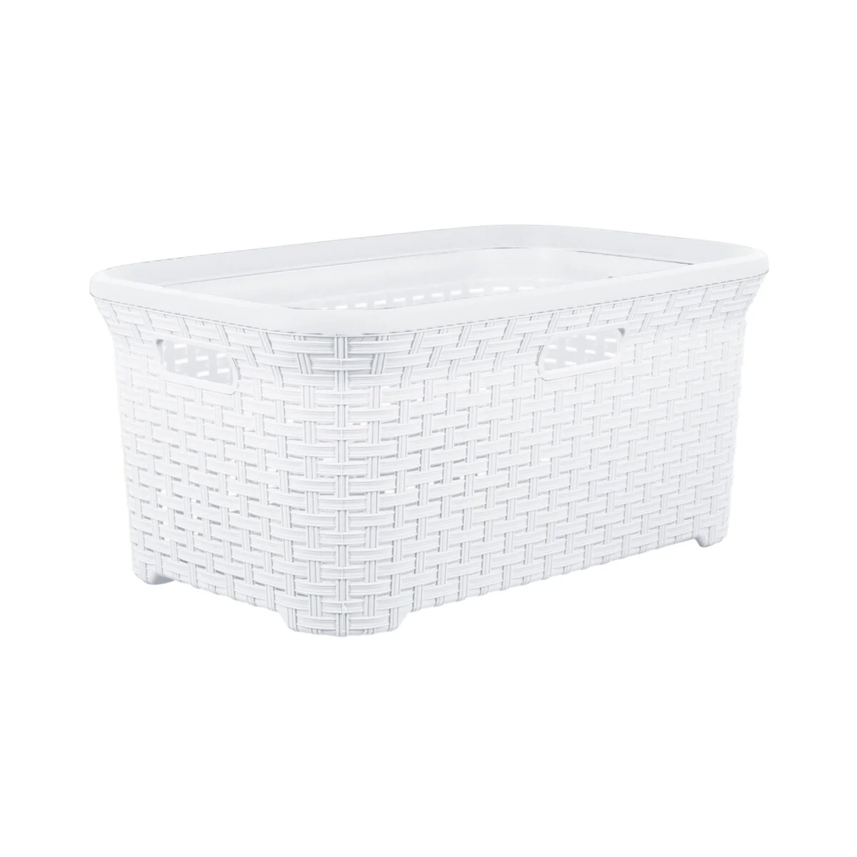 Superio Large Wicker Laundry Basket with Cutout Carry Handles - Capacity: 50l