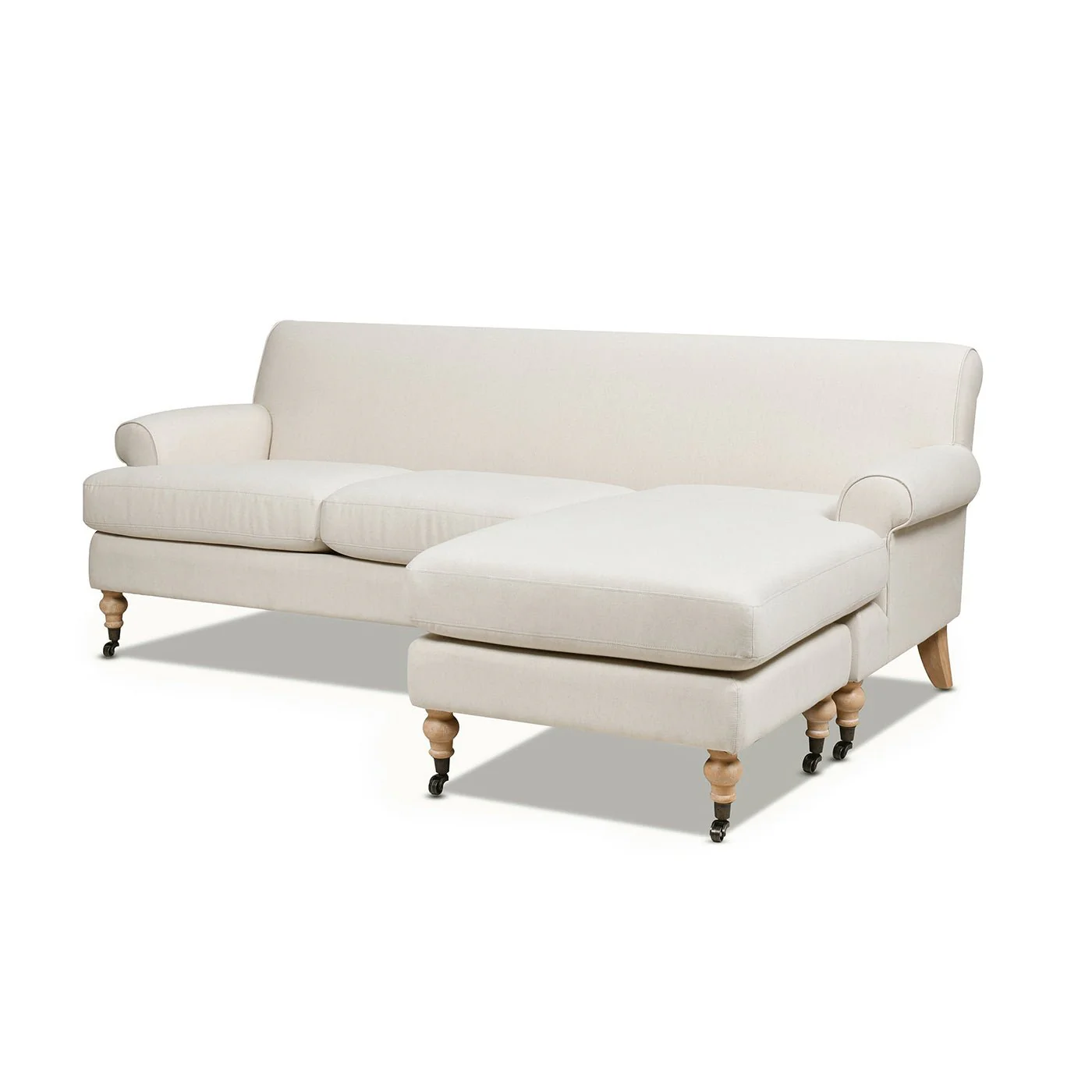 L-Shape Reversible Sectional Sofa with Turned Legs
