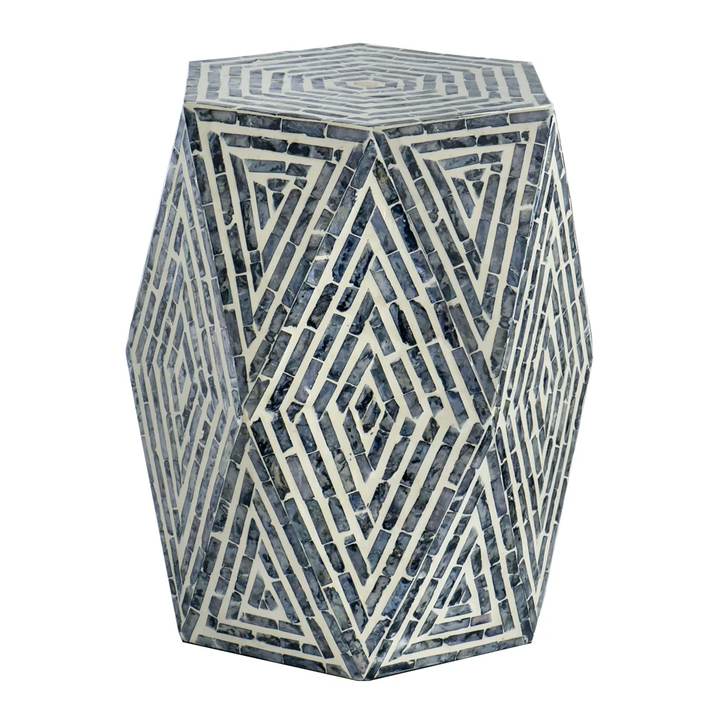 Capiz Hexagon Side Table
