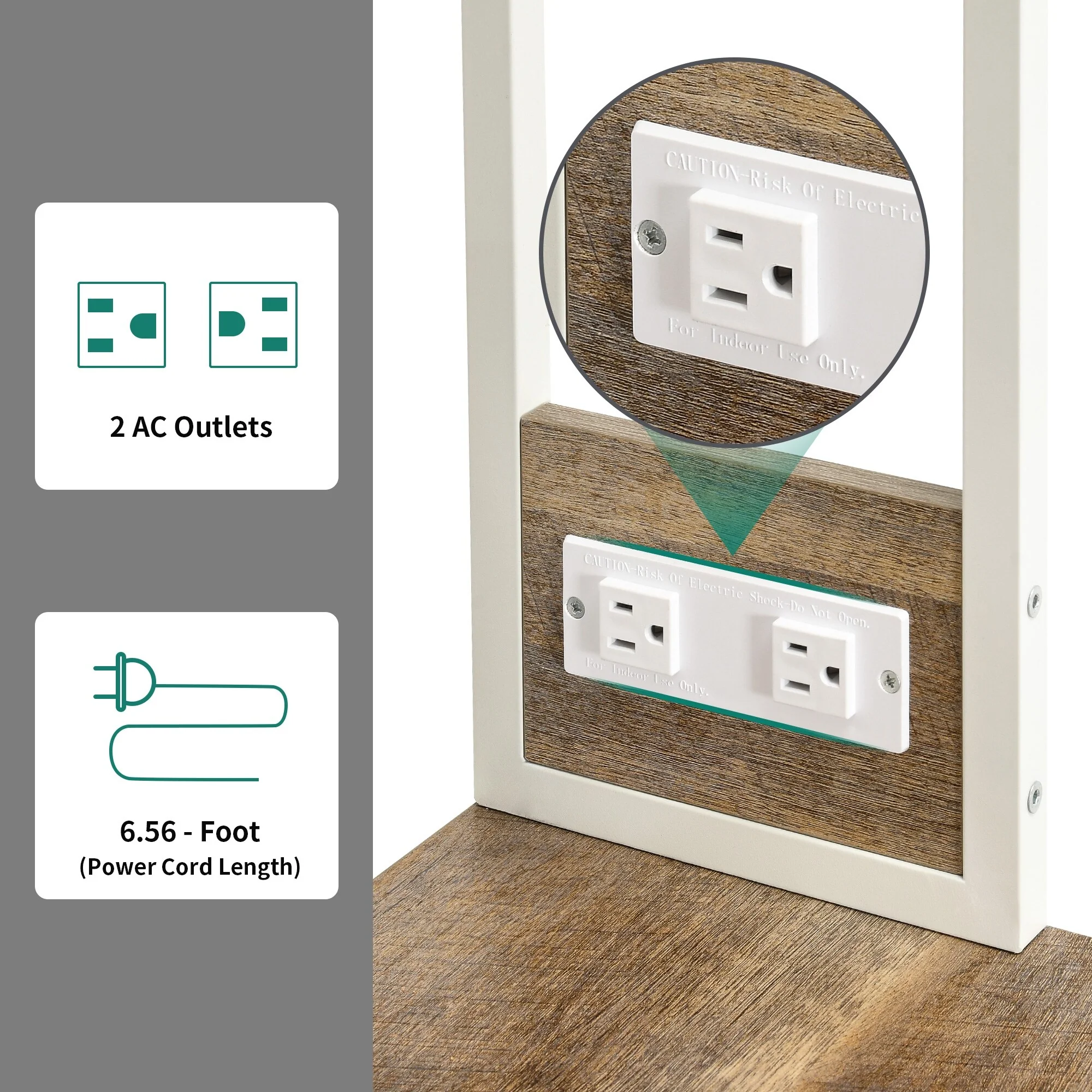 Moasis Kitchen Bakers Rack Utility Storage Shelf with Power Outlets Microwave Oven Stand