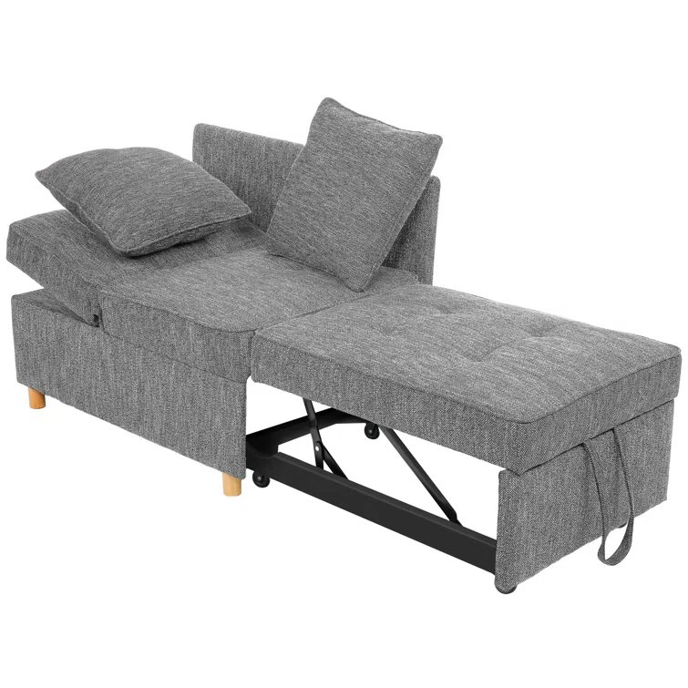 4-in-1 Convertible Sleeper Sofa - Modern Loveseat, Couch, Chaise Lounge, Guest Bed for Small Spaces