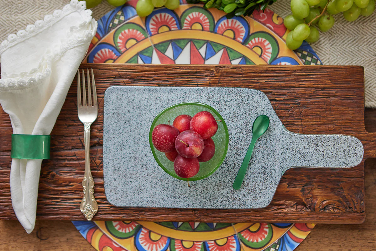 Mini Rectangle Glass Cheese Tray, White