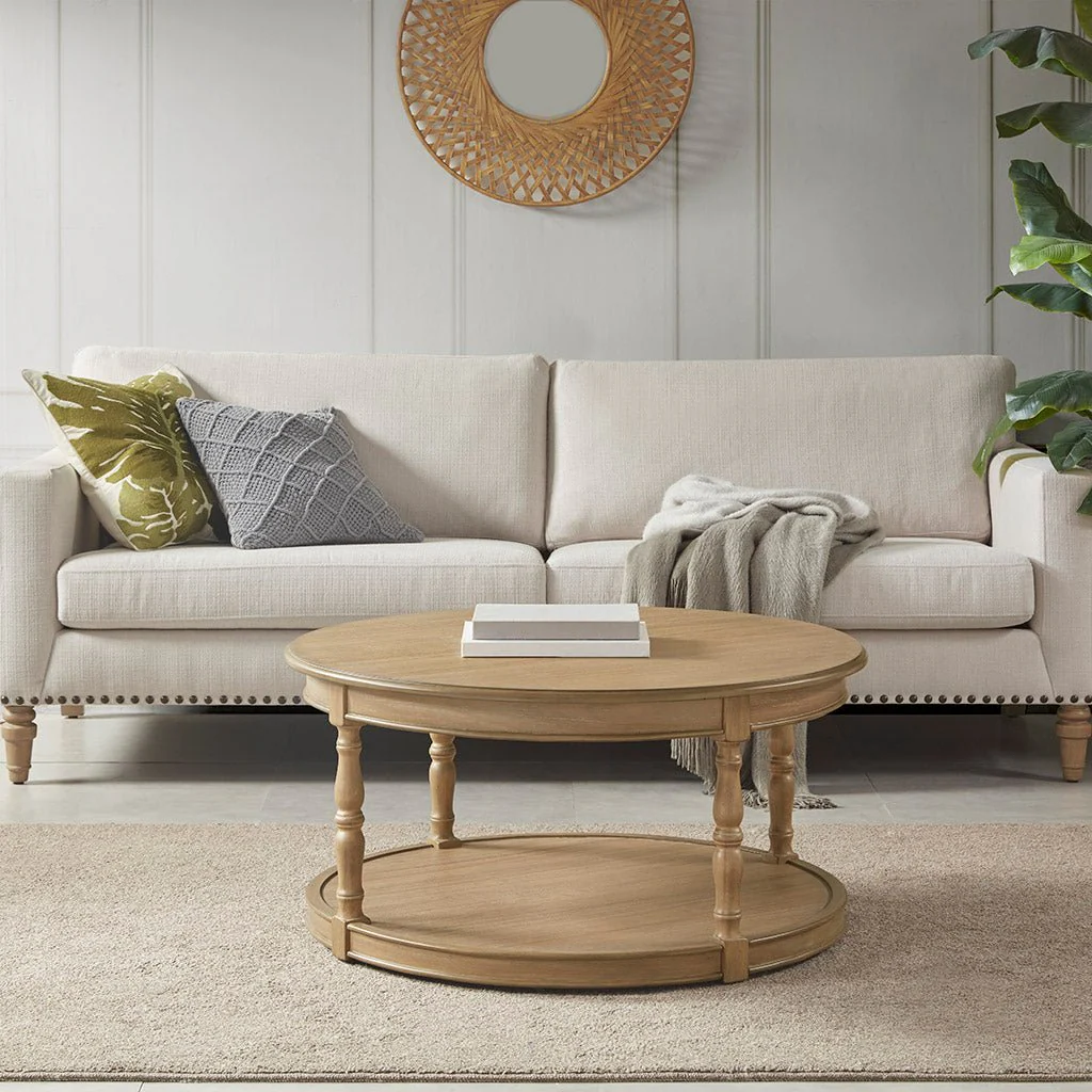 Round Coffee Table with Turned Legs
