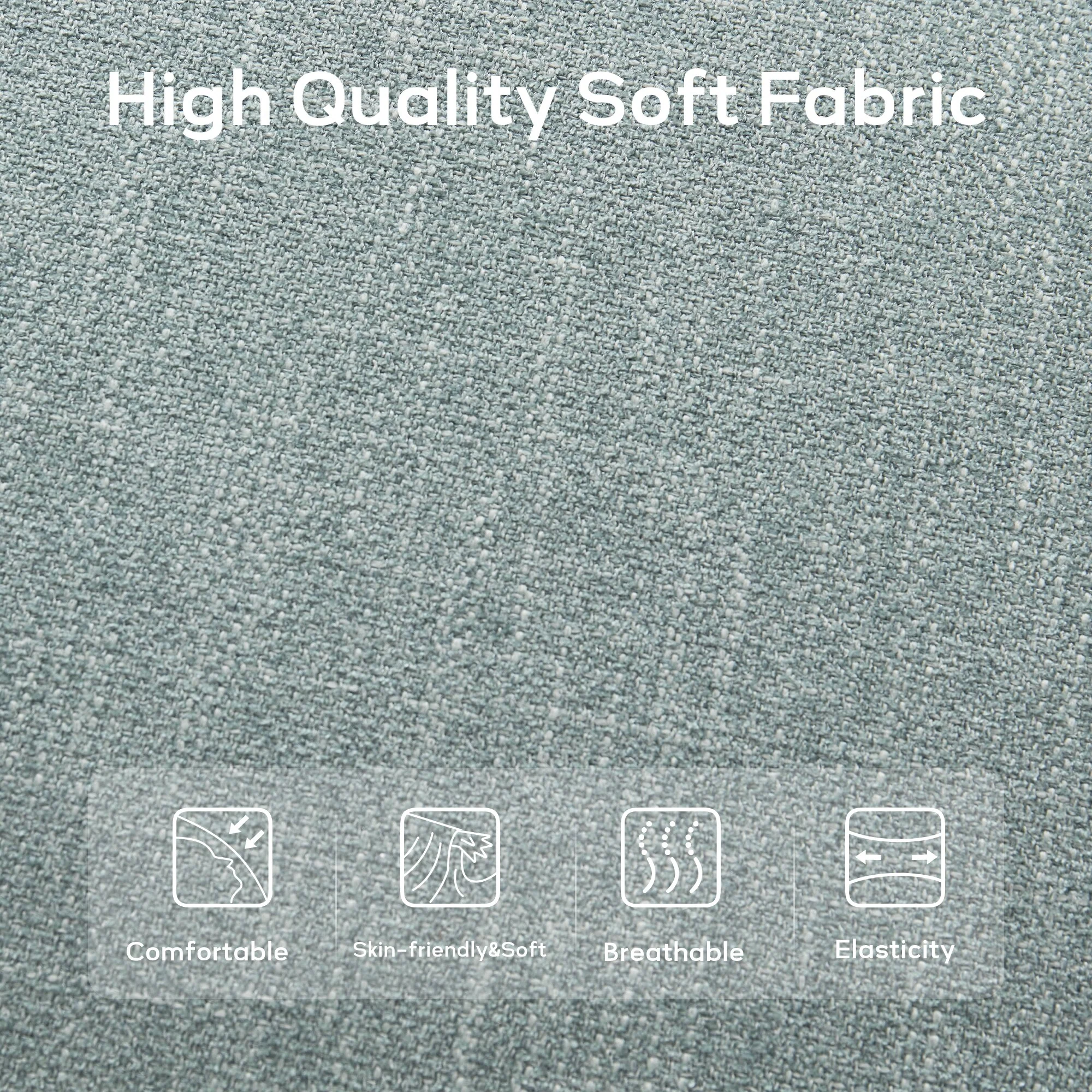 Upholstered Fabric Entryway Bench, Bedroom Bench for End of Bed Beige, Solid Wood 44-inch