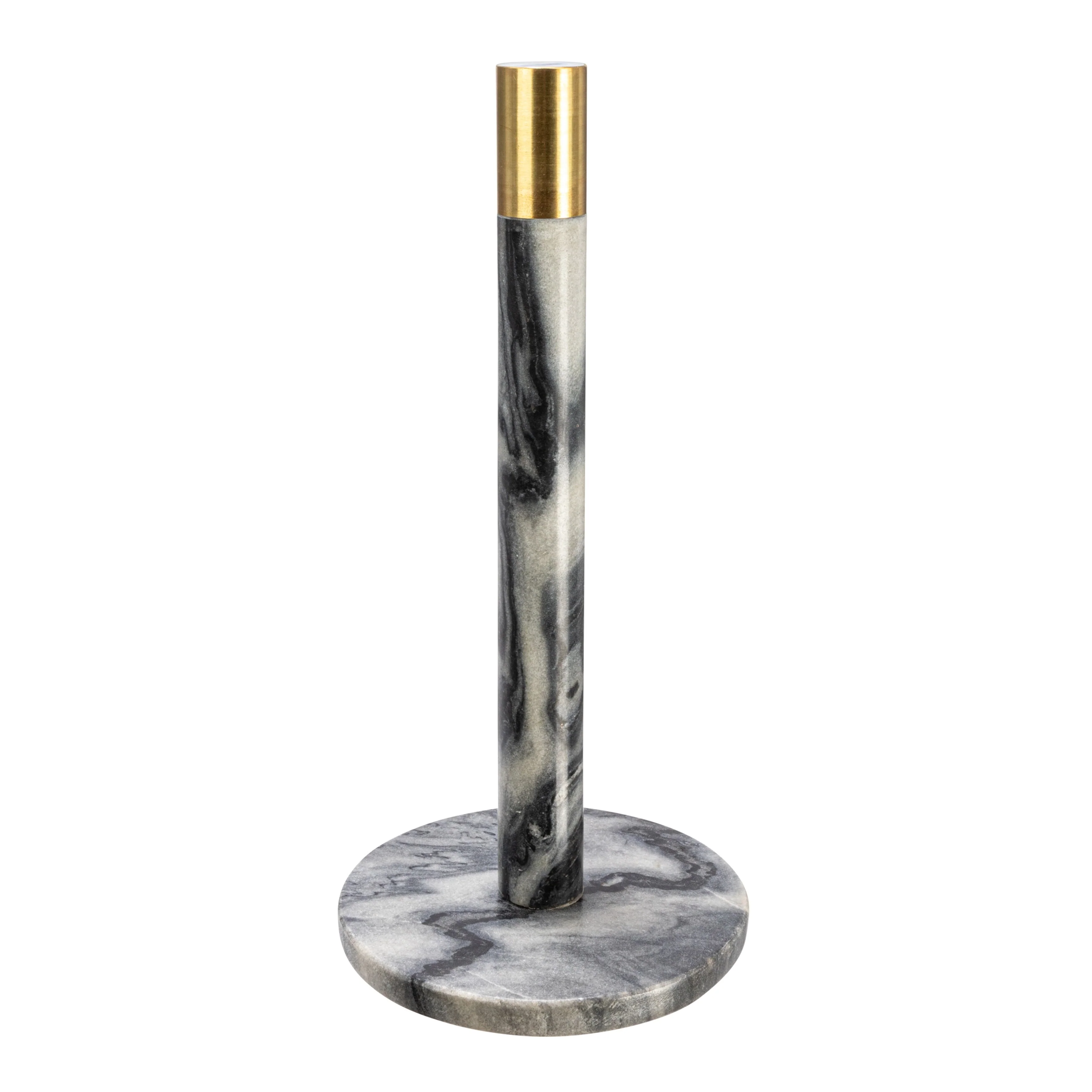 Marble Paper Towel Holder with Brass Accent Band