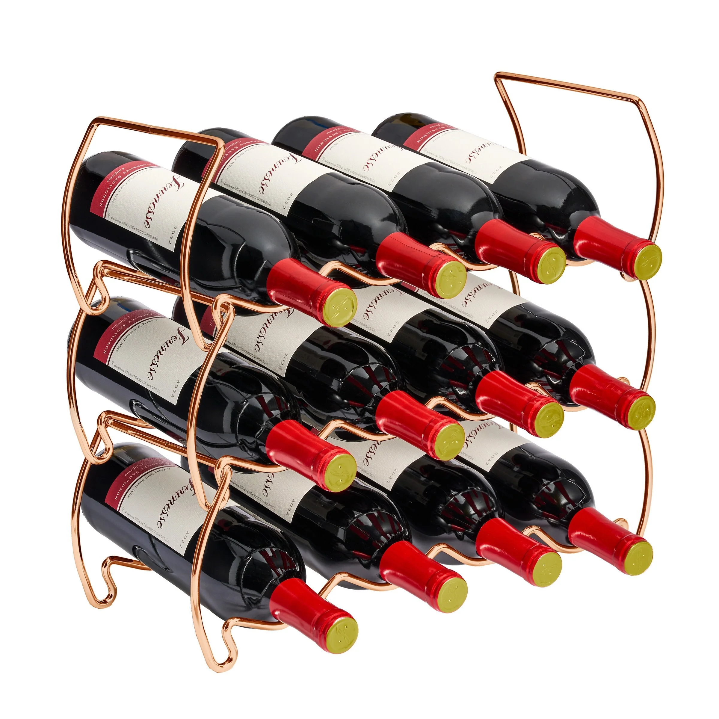 Metal Detachable Wine Rack - 3 Tier, Copper - 14
