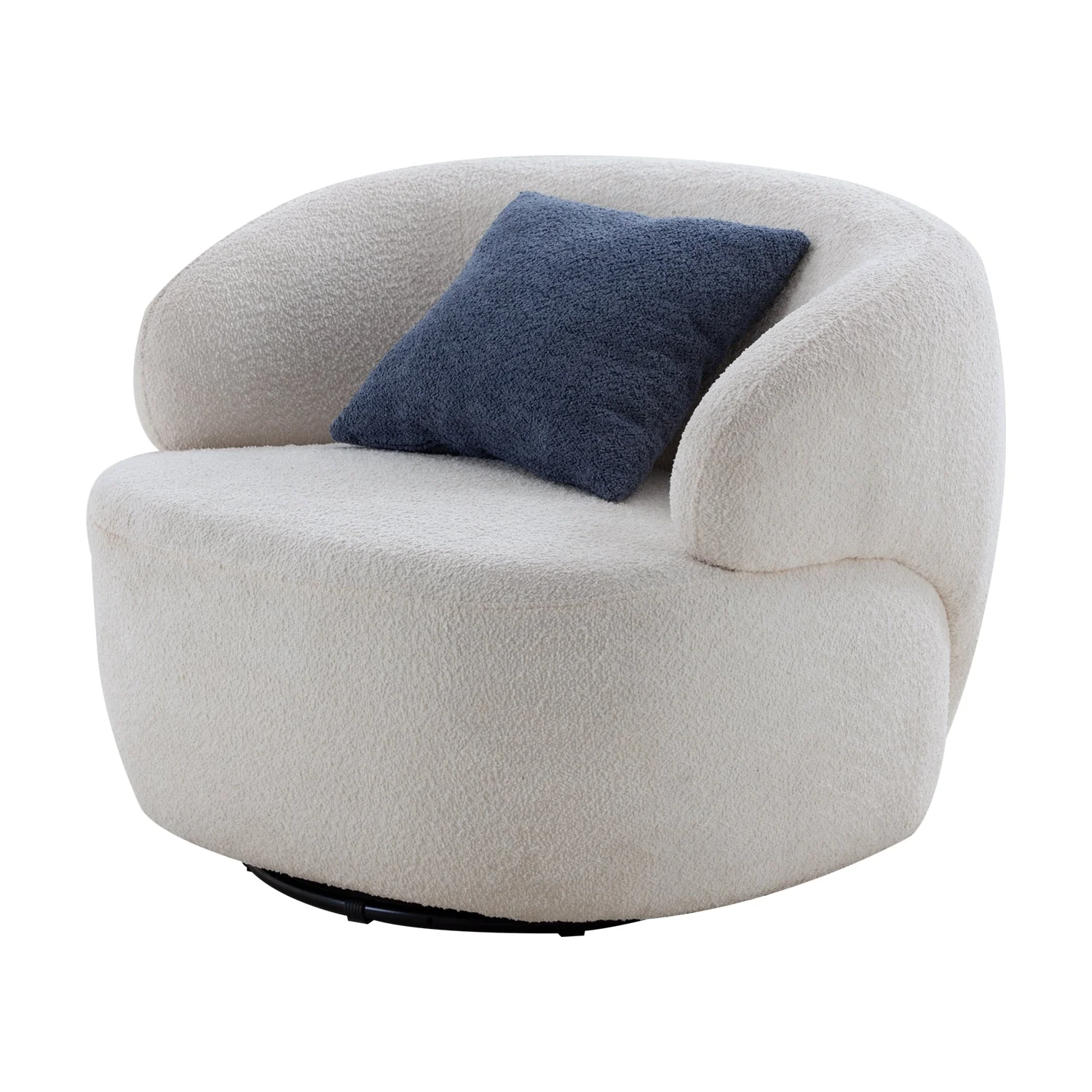 Upholstered Swivel Accent Chair with Metal Base