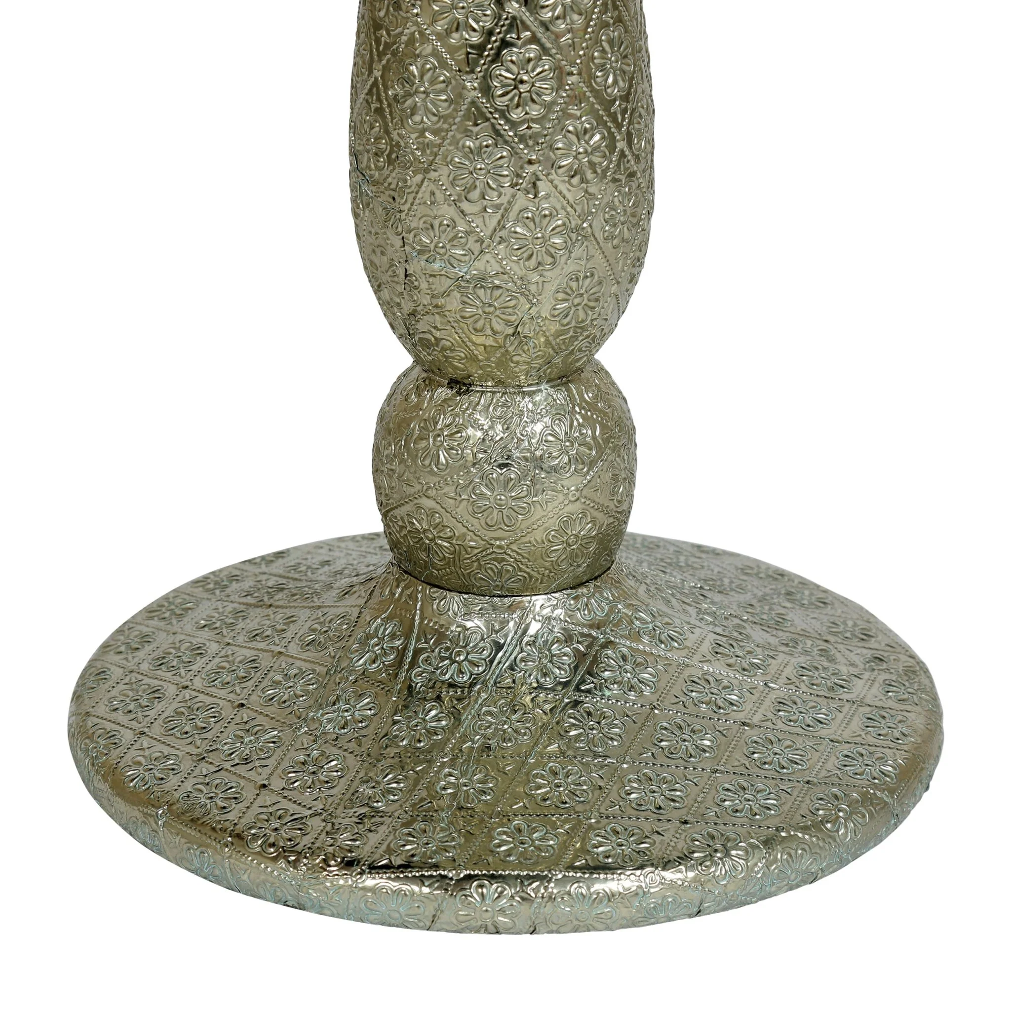 Accent Table with Iron Frame and Turned Base
