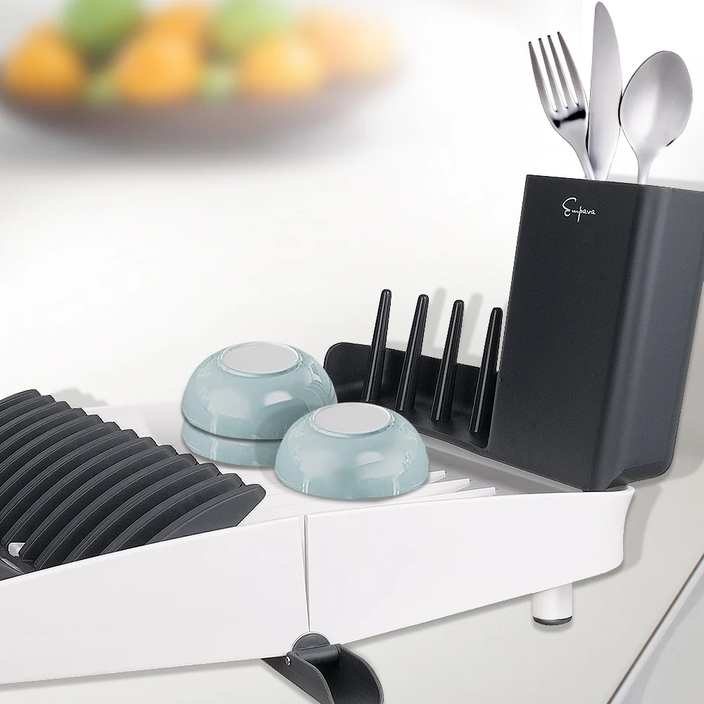 Foldable Countertop Dish Drying Rack with Drainer - 16.5