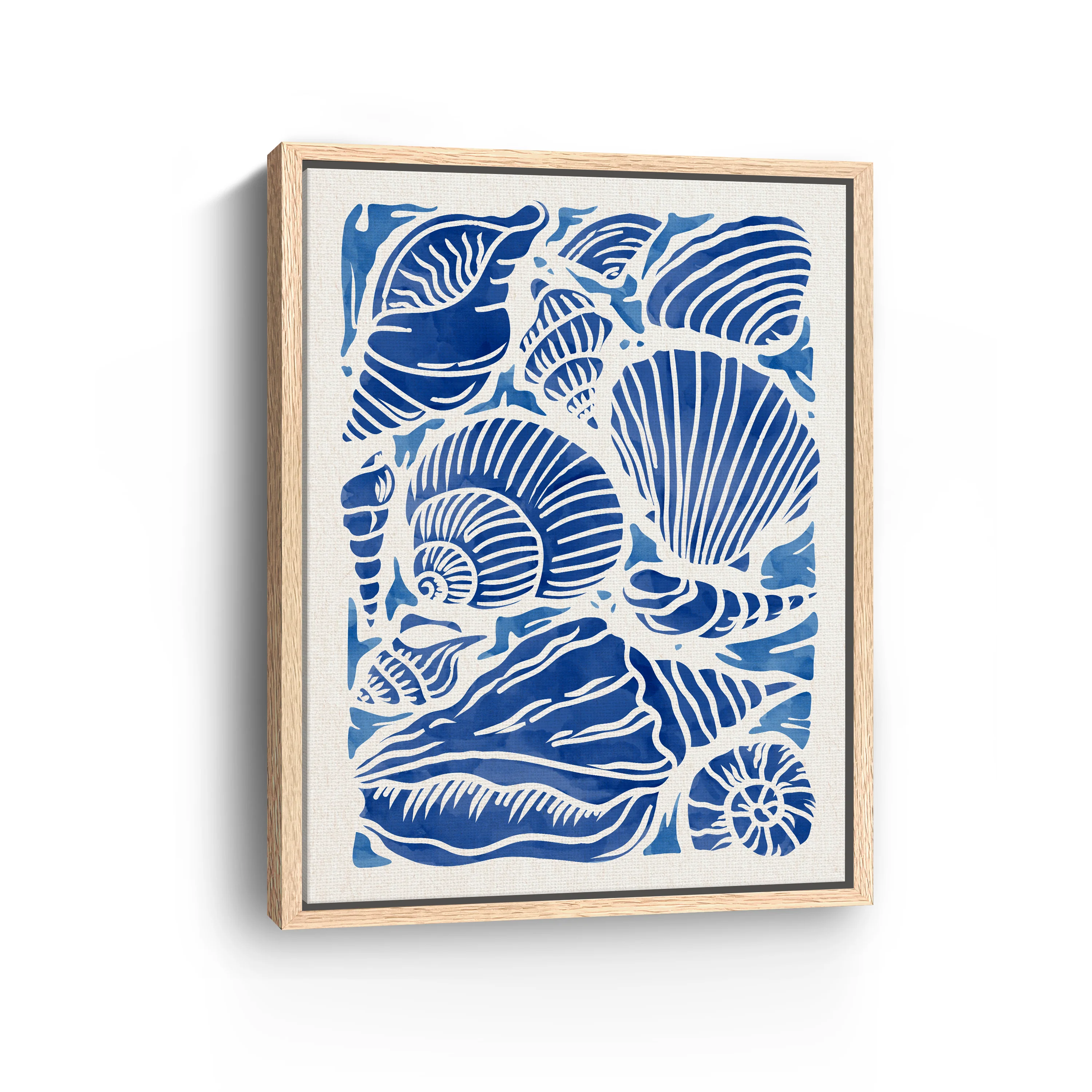 Blue Seashell Canvas Giclee