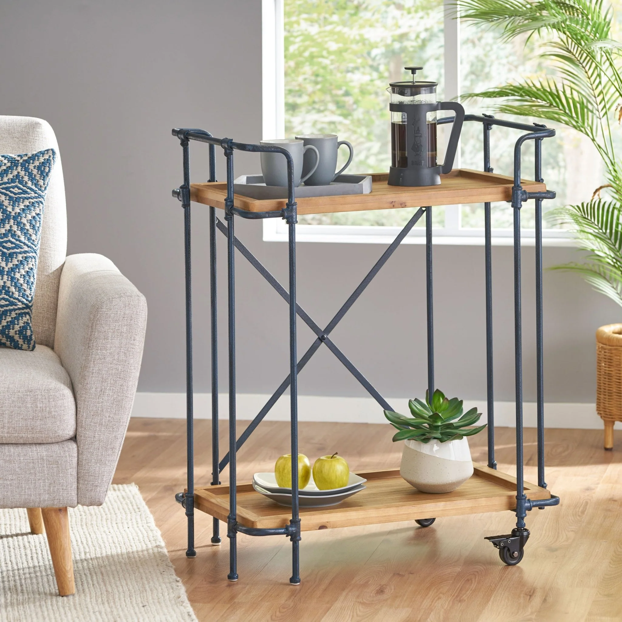 Metal Frame Bar Cart