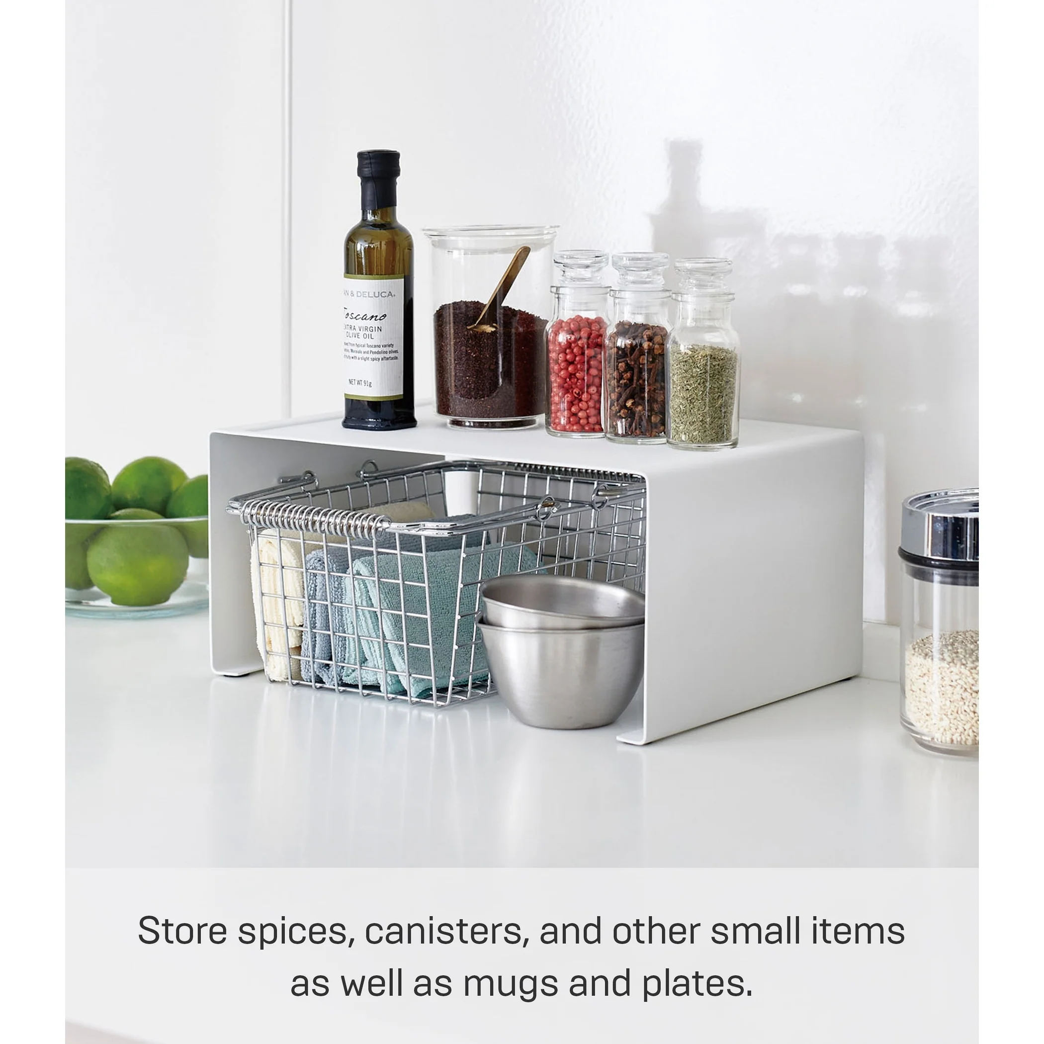 Yamazaki Home Stackable Countertop Shelf - Two Sizes, Steel, Large, Stack up to two, Holds 11 lbs