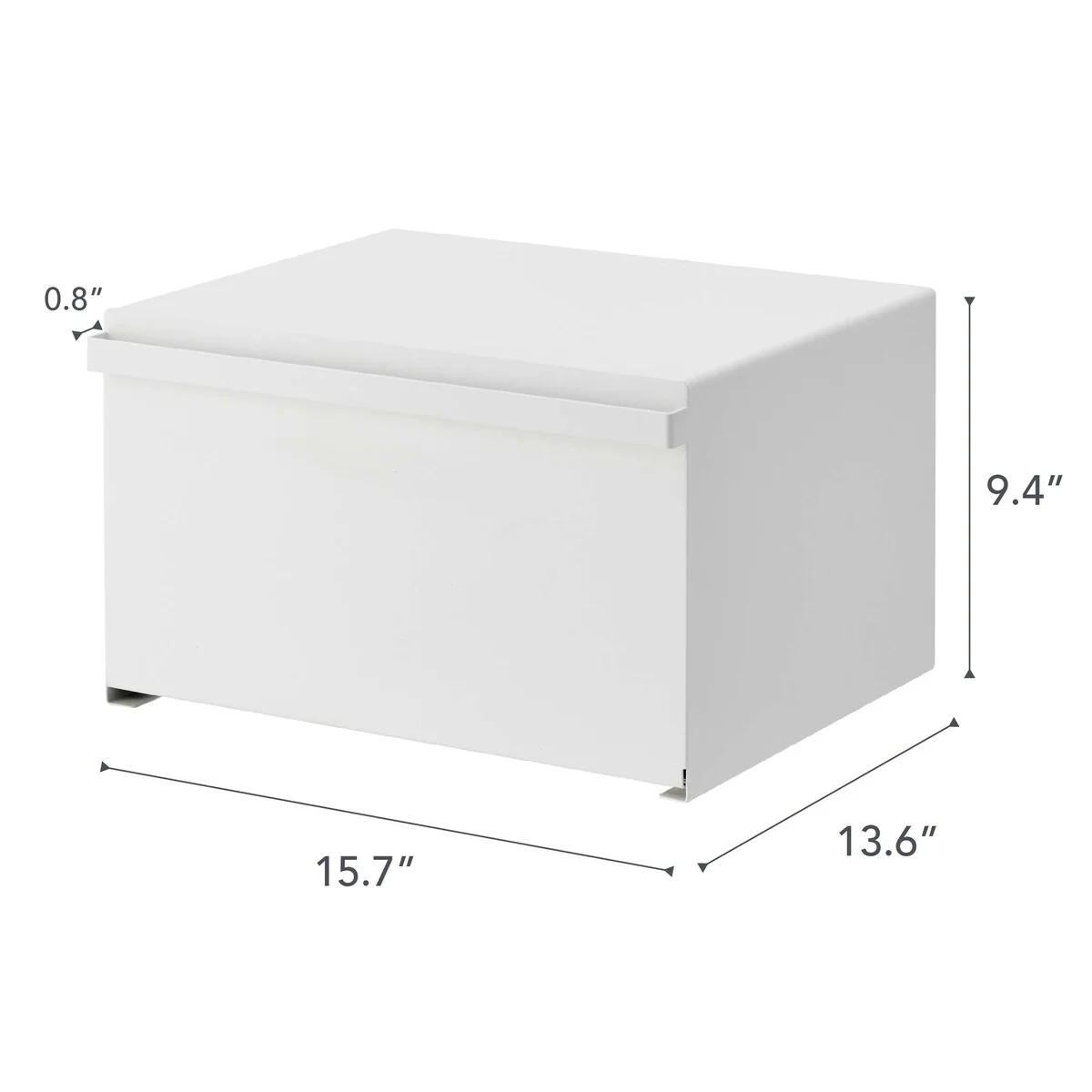 Yamazaki Home Bread Box - Two Styles, Steel, Horizontal, Holds 22.2 lbs - L 13.58 x W 15.75 x H 9.45 inches