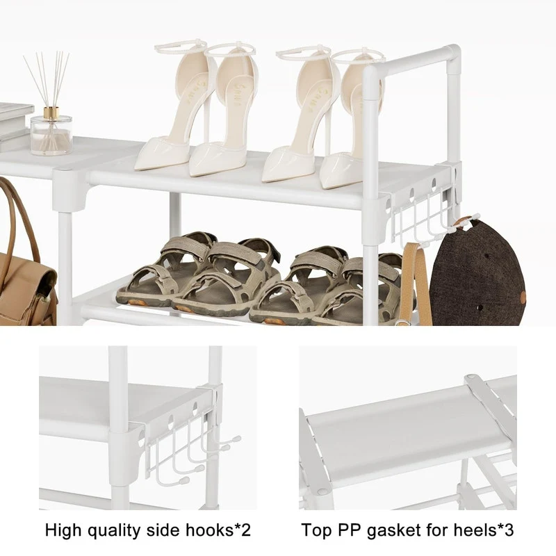 9 Tiers Black Large Shoe Rack - 11.75