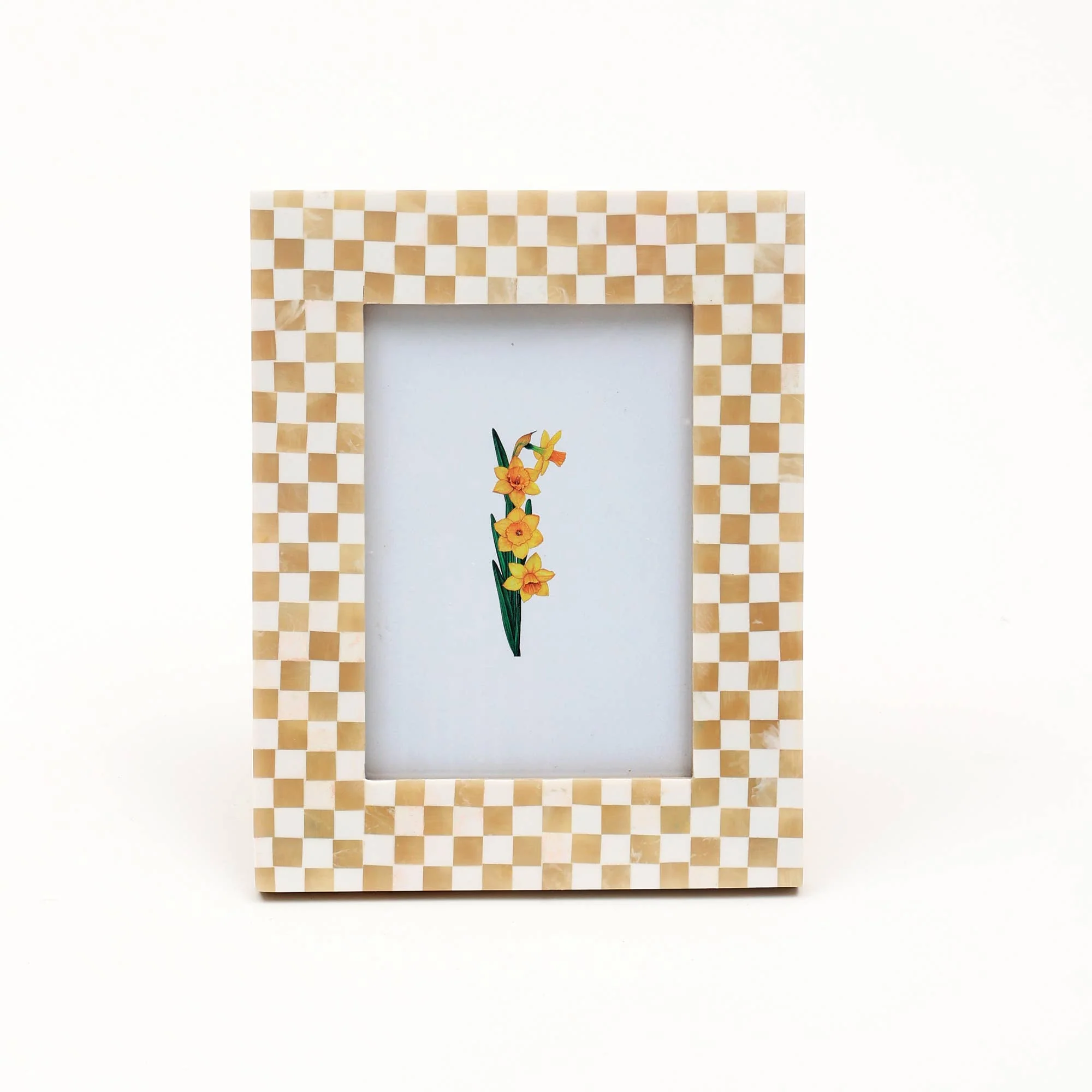 Handcrafted Checkerboard Carnival Resin Photo Frame, 5x7