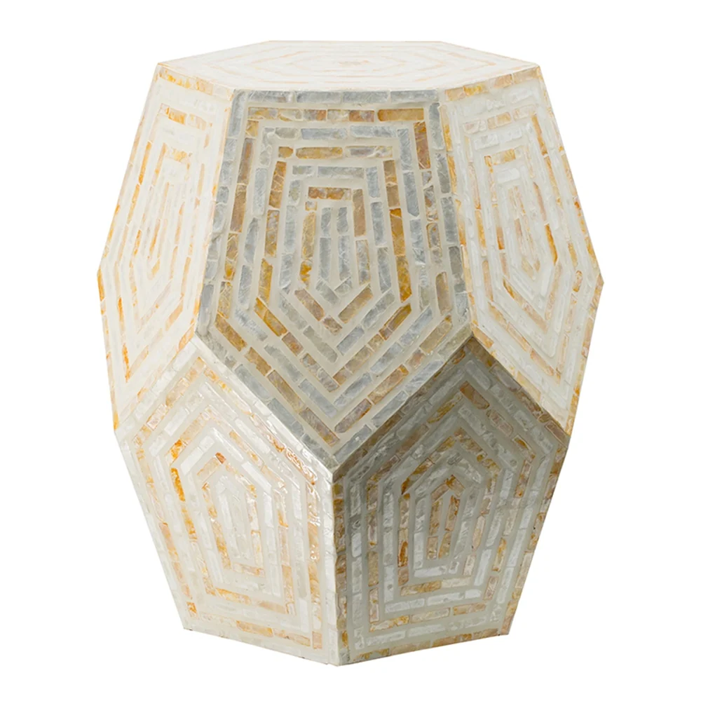 Hexagonal Capiz Side Table