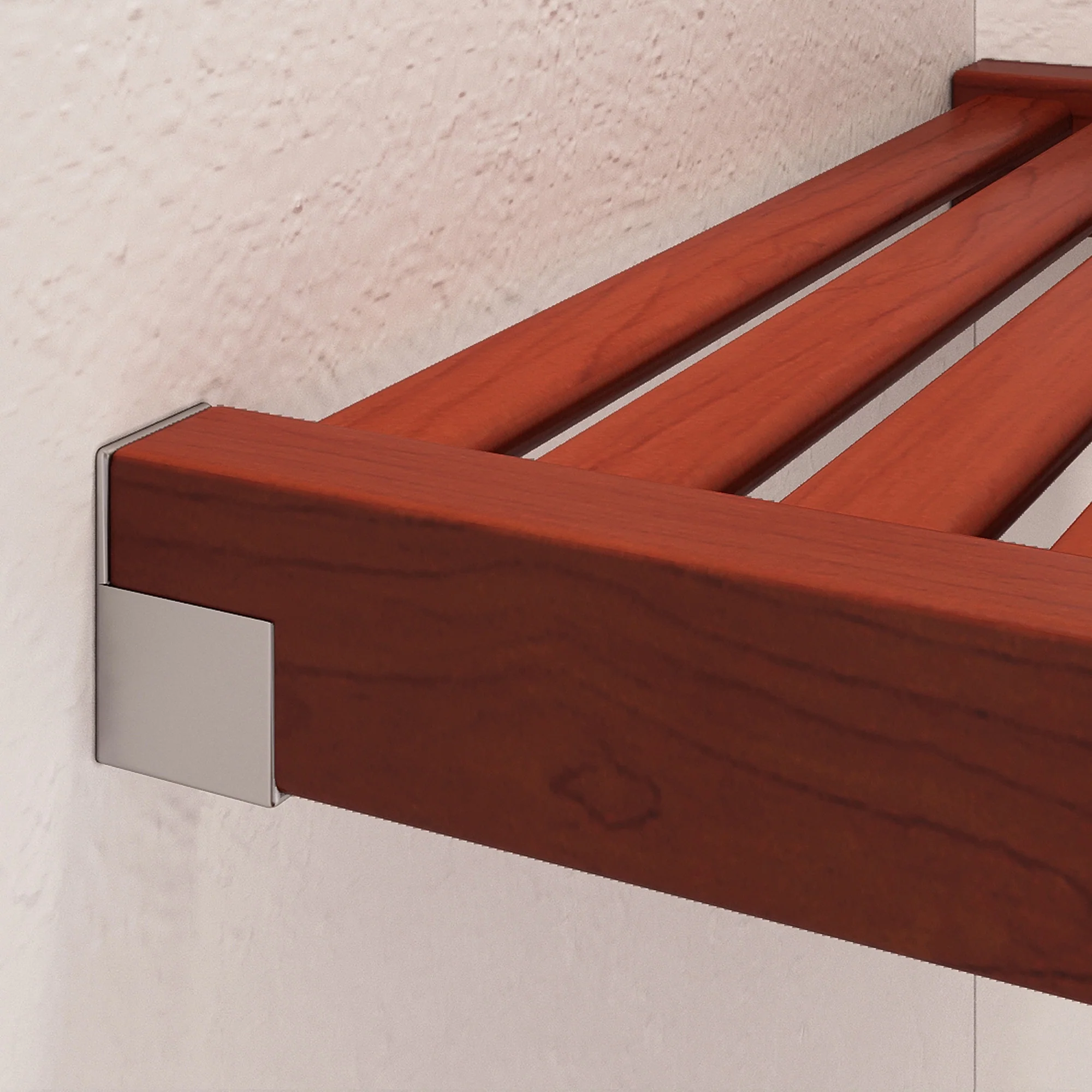 John Louis Home Solid Wood Reach-In Simplicity Closet System with 5-Drawers Red Mahogany