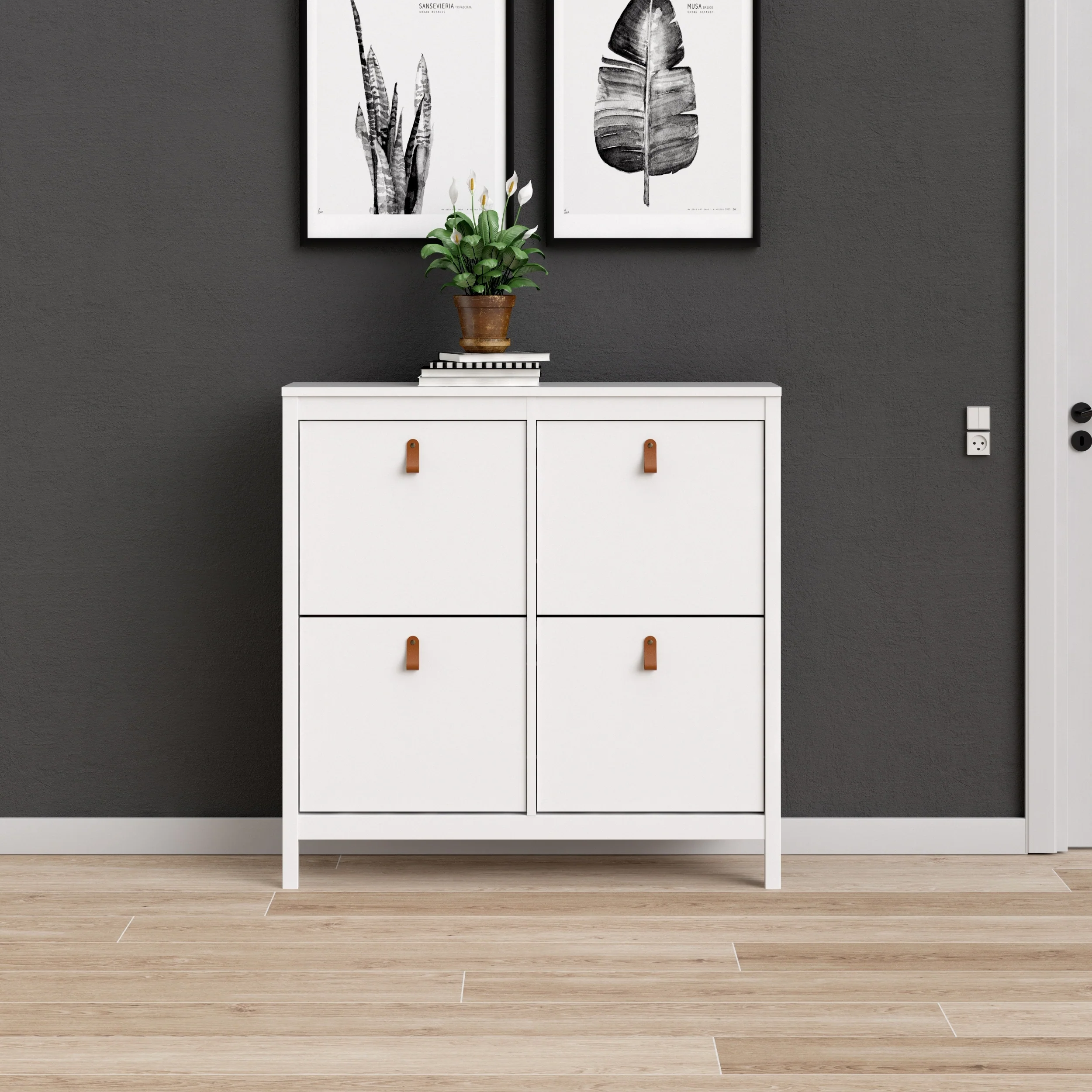 Porch & Den Madrid 4-Drawer Shoe Cabinet