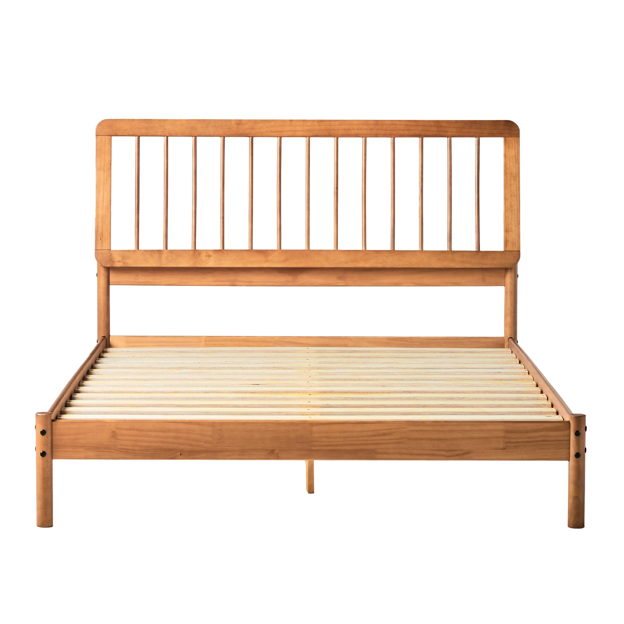 Illusive Solid Wood Spindle Bed with Slat Back