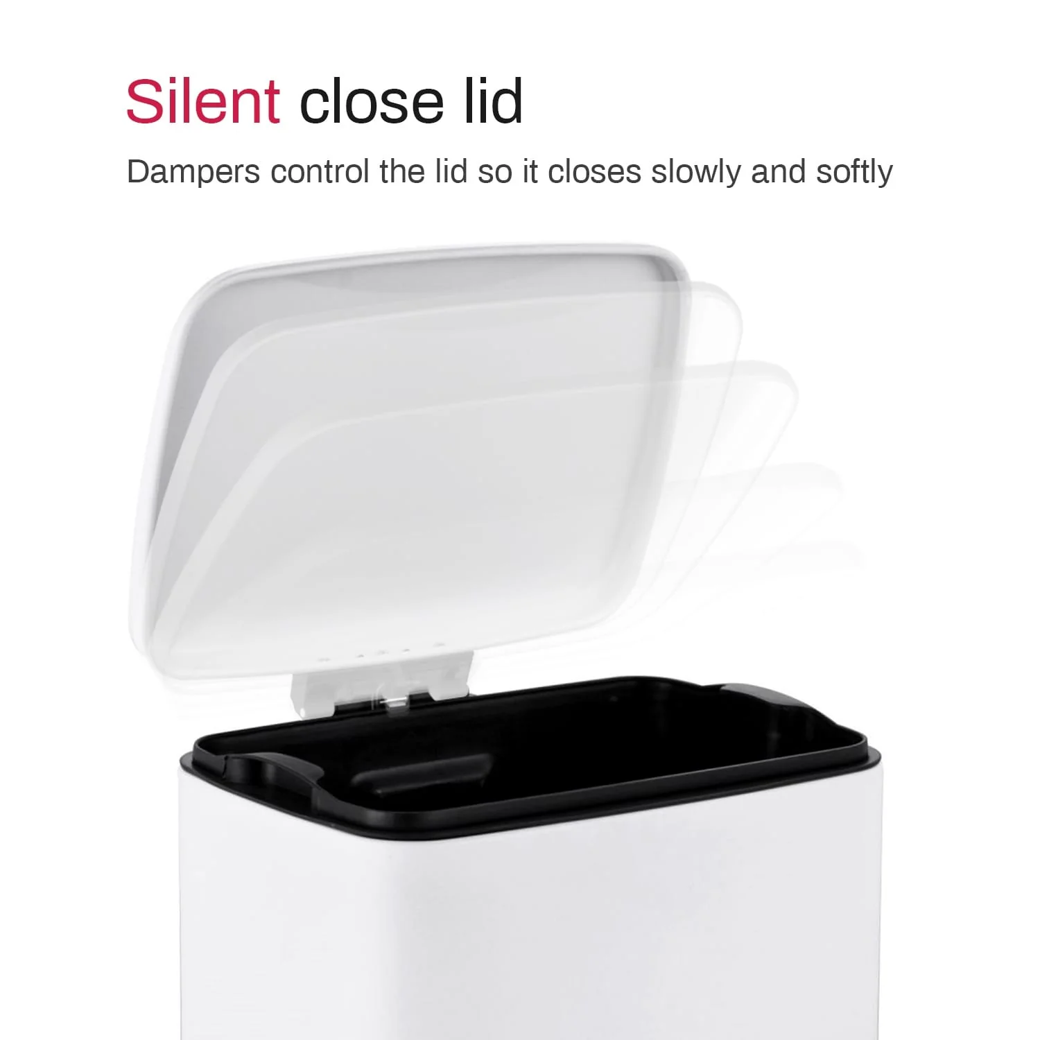 Innovaze 8 Gal./30 Liter Rectangular Matt White step-on Trash Can for kitchen
