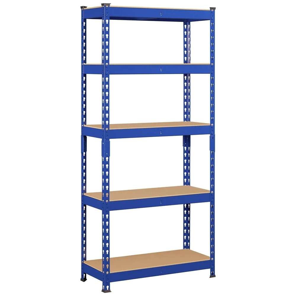 Yaheetech 5 Tiers Boltless Storage Shelf 330lb Capacity for Each Tier,Metal Frame MDF Wood Boards