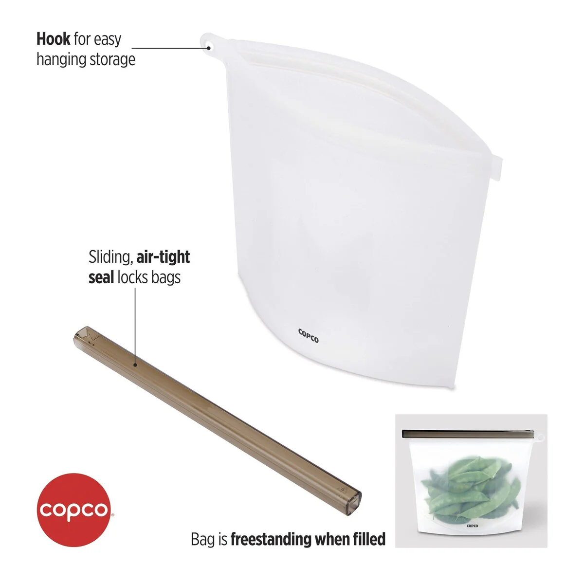 Copco Silicone Food Grade Reusable Storage Bag