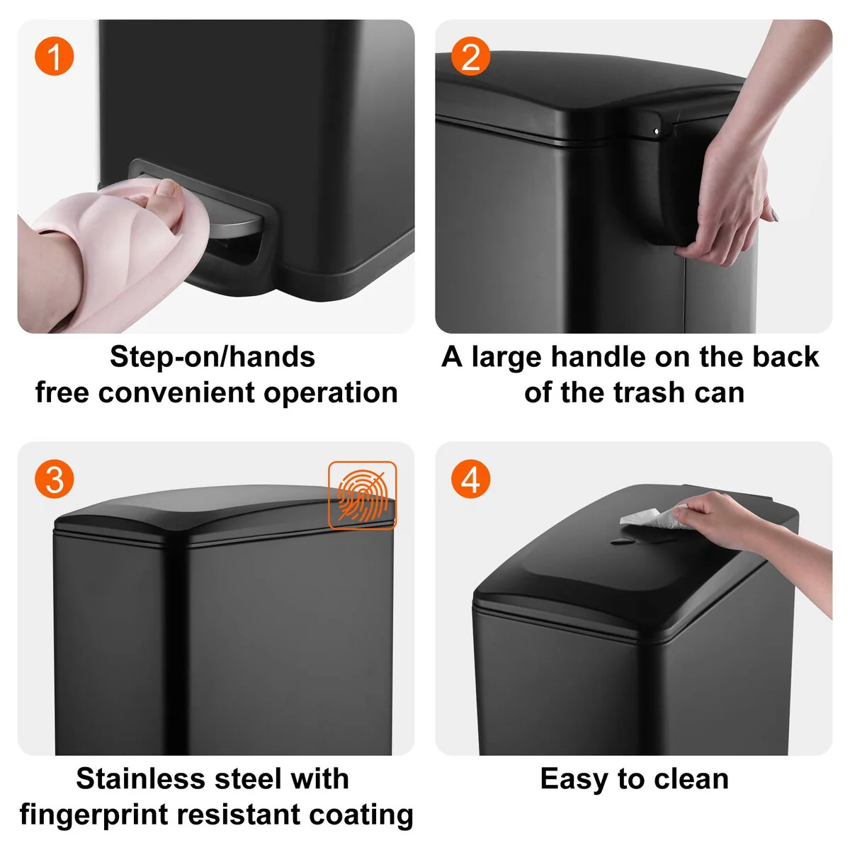 Innovaze 11.9 Gallon Slim Matt Trash Can