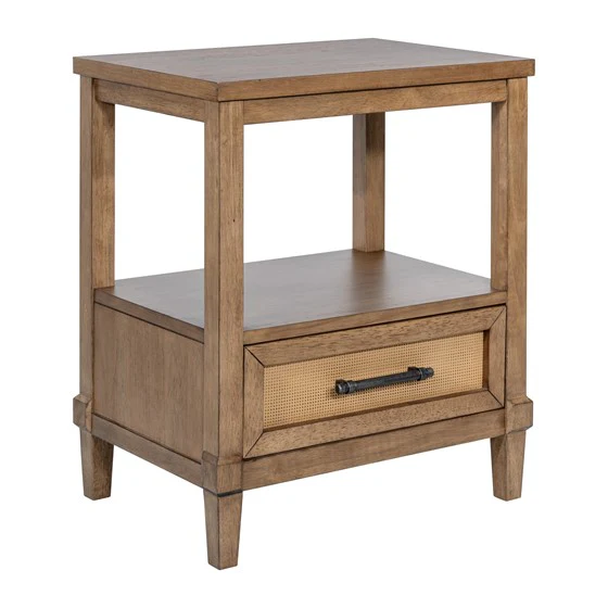 Nightstand with Bottom Drawer and Open Shelf