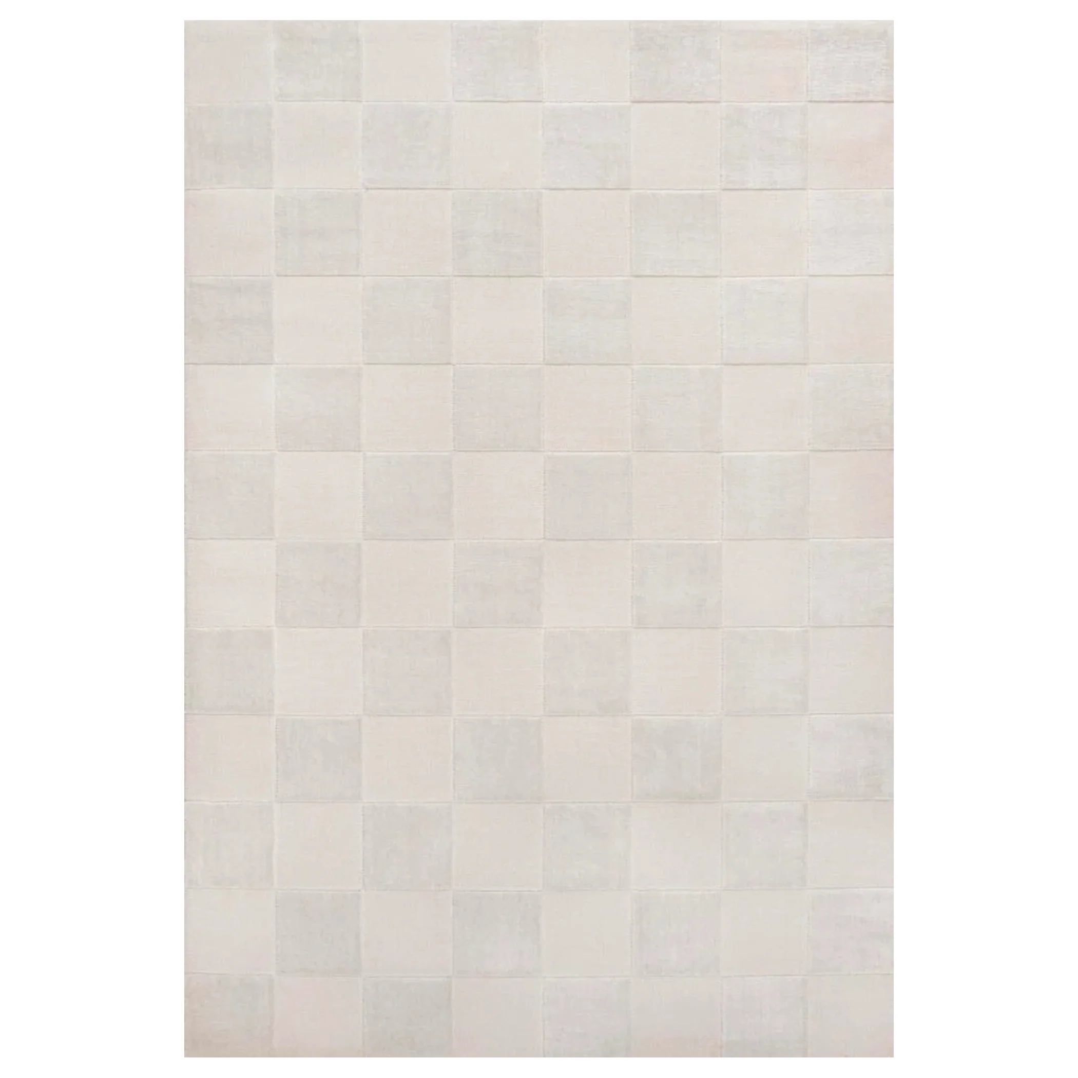 Thea Modern Geometric Checkerboard High-Low Area Rug