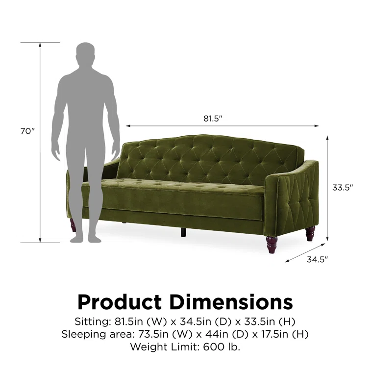 Vintage 81.5'' Velvet Sleeper Sofa