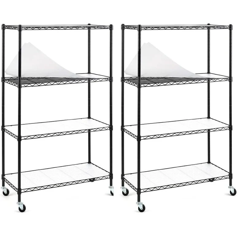 4/5-Tier Steel Shelving on Wheels with Shelf Liners Versatile Rack