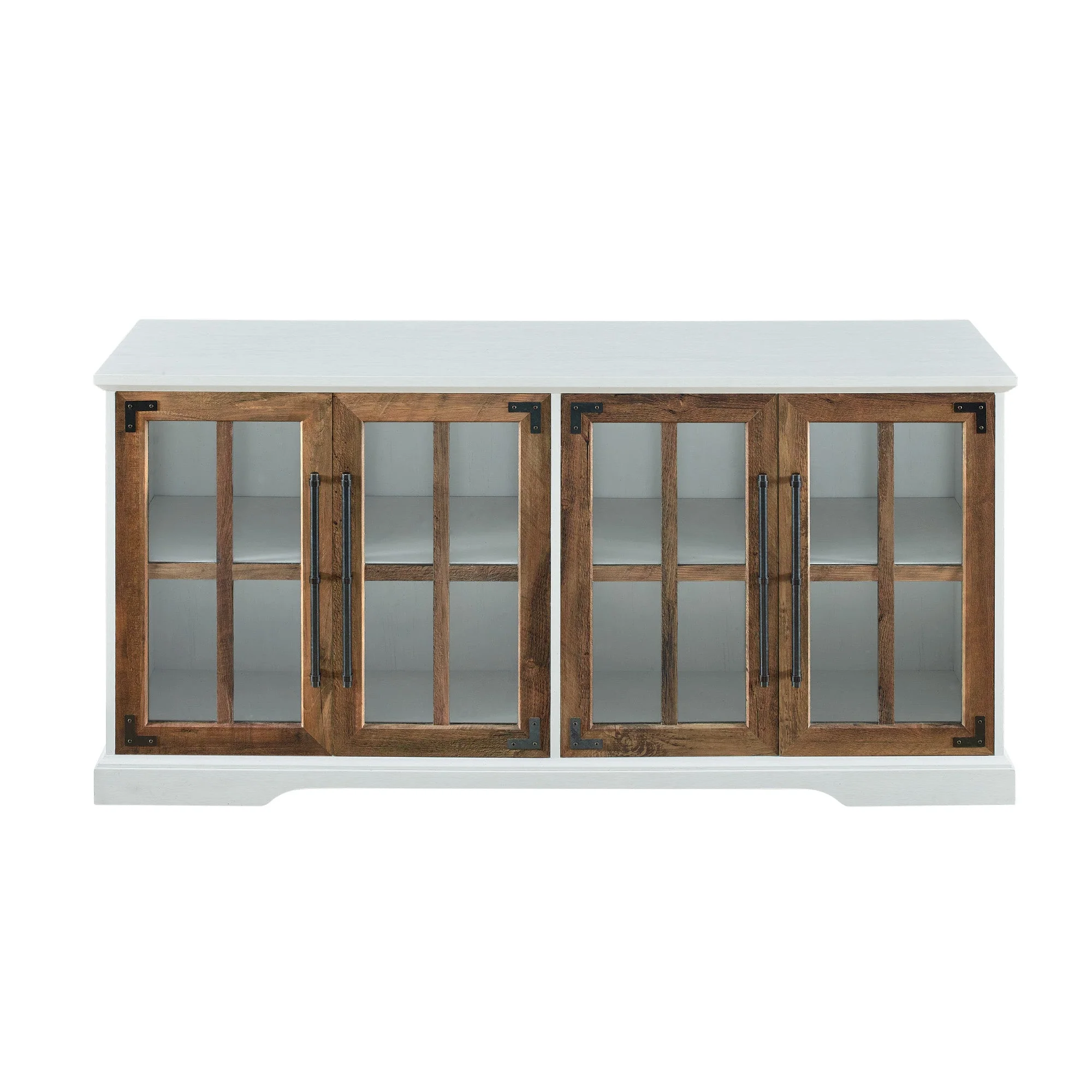 Tide Windowpane Glass-Door TV Stand for TVs up to 65