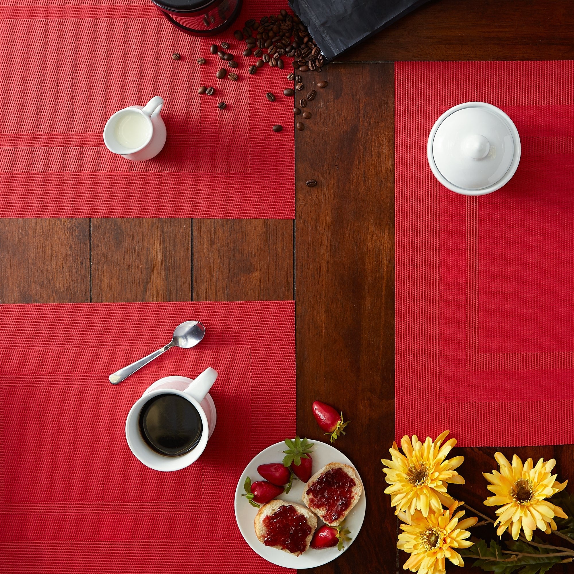 Tango Red Double Frame Placemats, Set Of 6