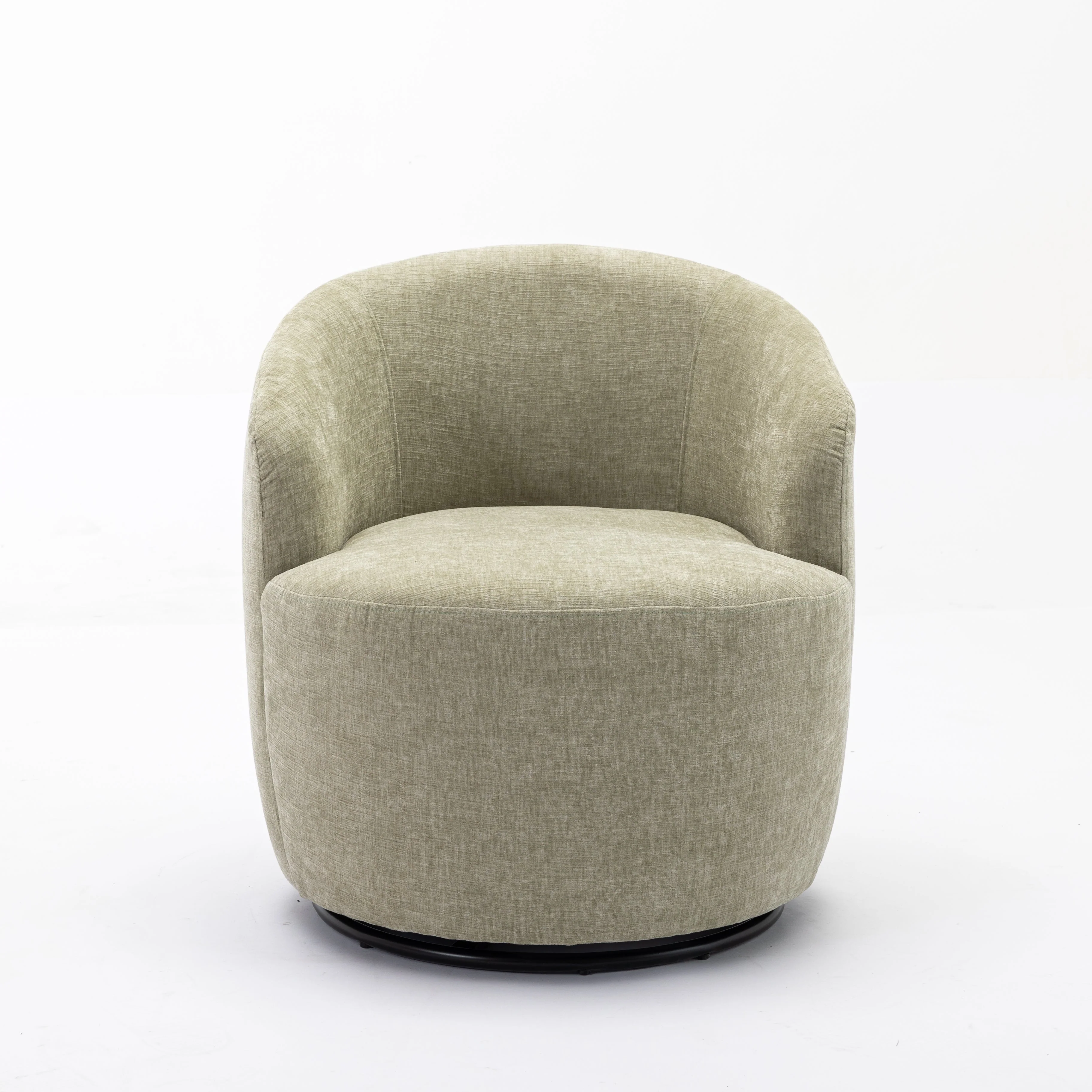 Assortment Upholstered Swivel Barrel Chair with Metal Base
