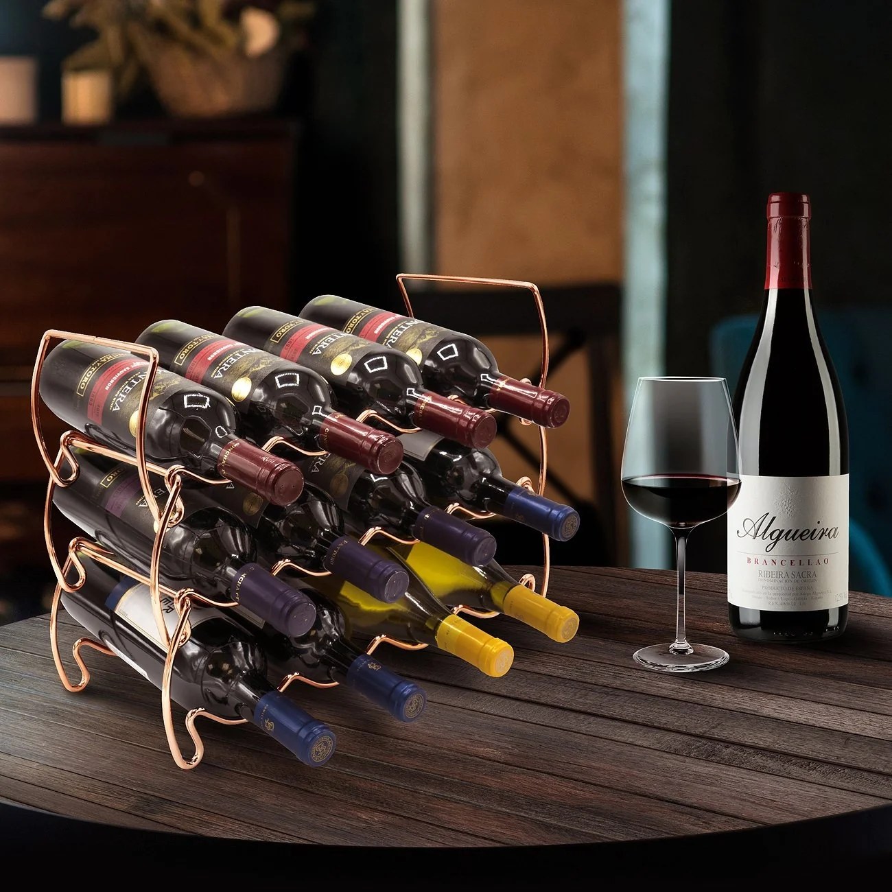 Metal Detachable Wine Rack - 3 Tier, Copper - 14