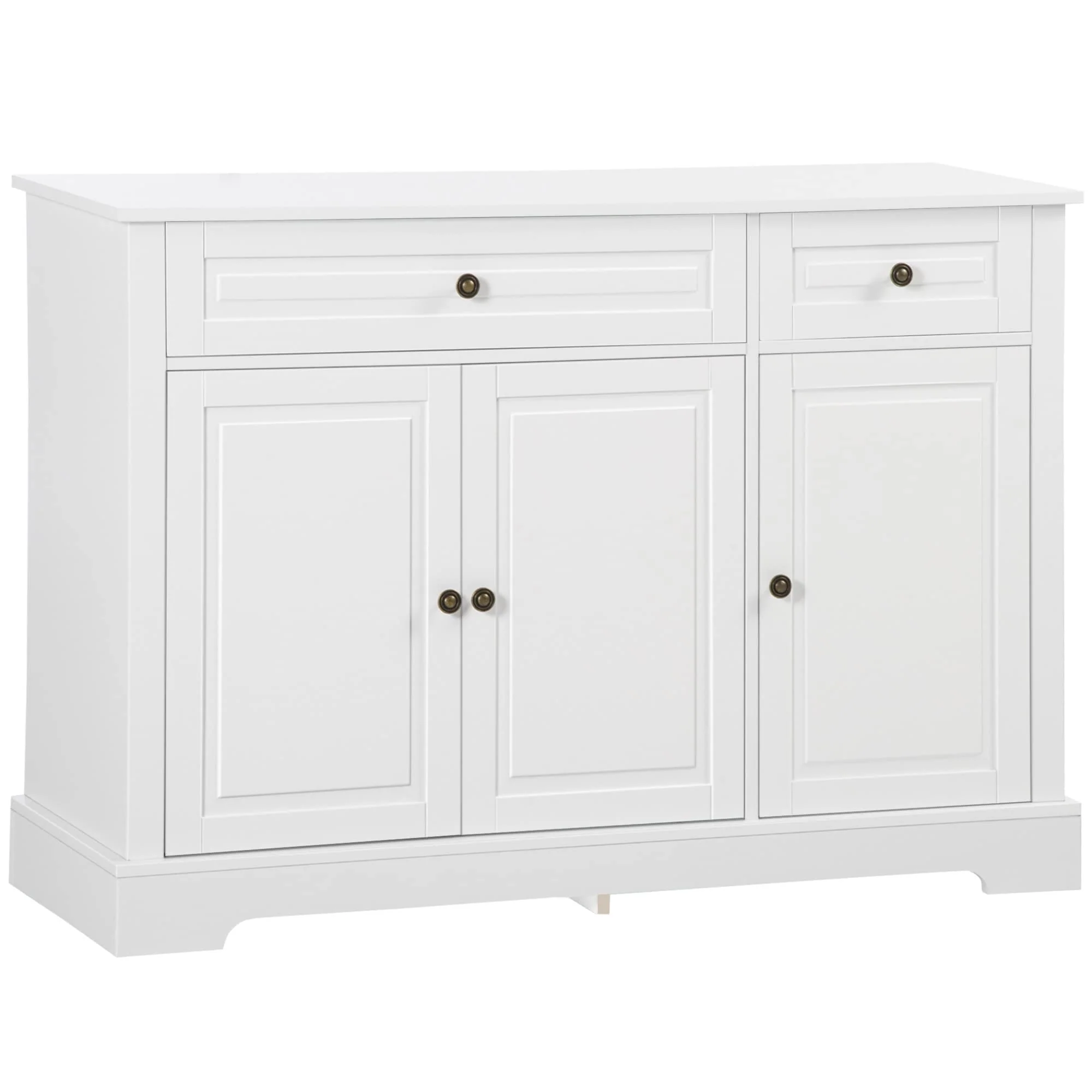 HOMCOM Modern Sideboard Buffet Cabinet with Storage Cupboards, 2 Drawers and Adjustable Shelves, Black