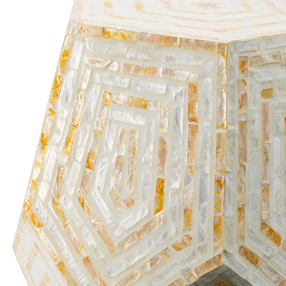 Hexagonal Capiz Side Table