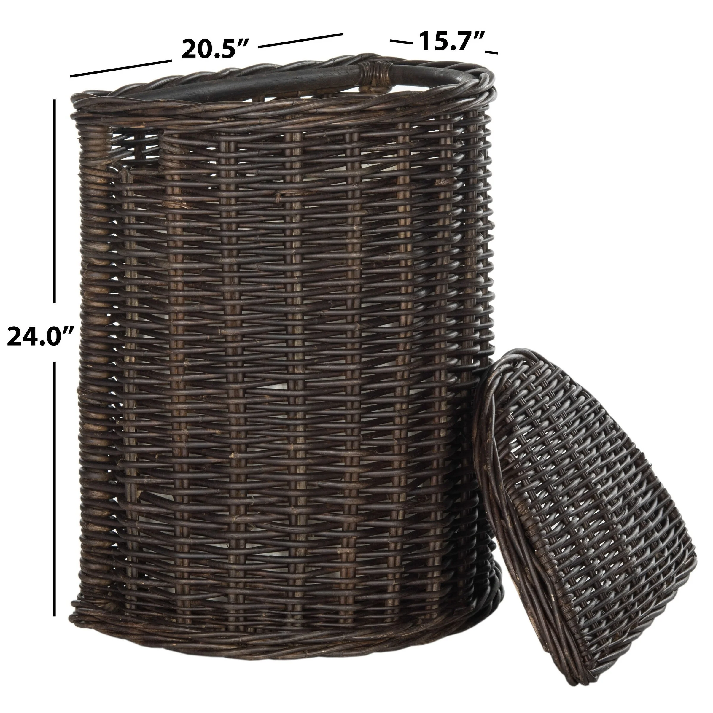 SAFAVIEH Donatienne Natural Rattan Brown Storage Hamper with Liners - 20.5
