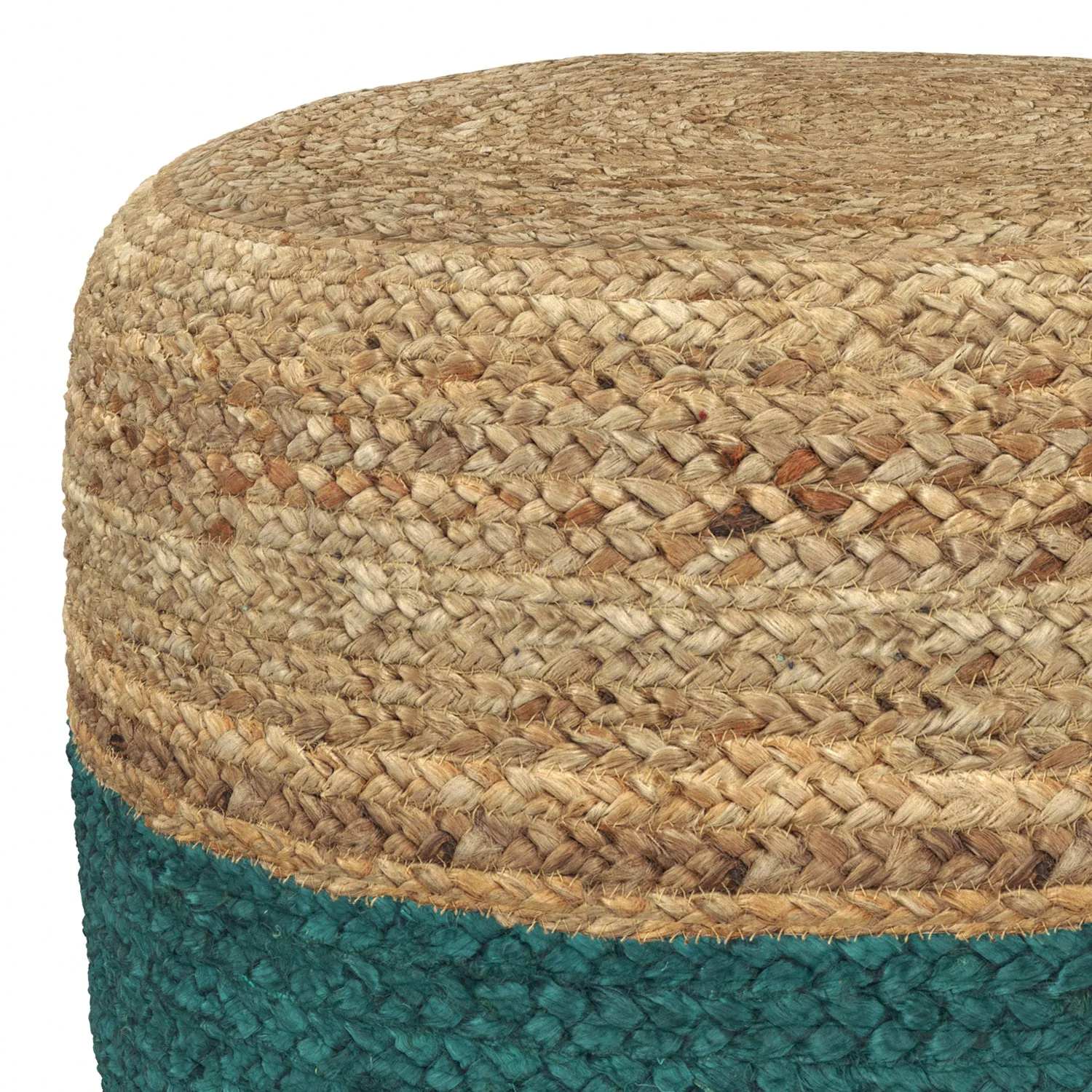 Blissara Multi-functional Round Pouf with Braided Jute