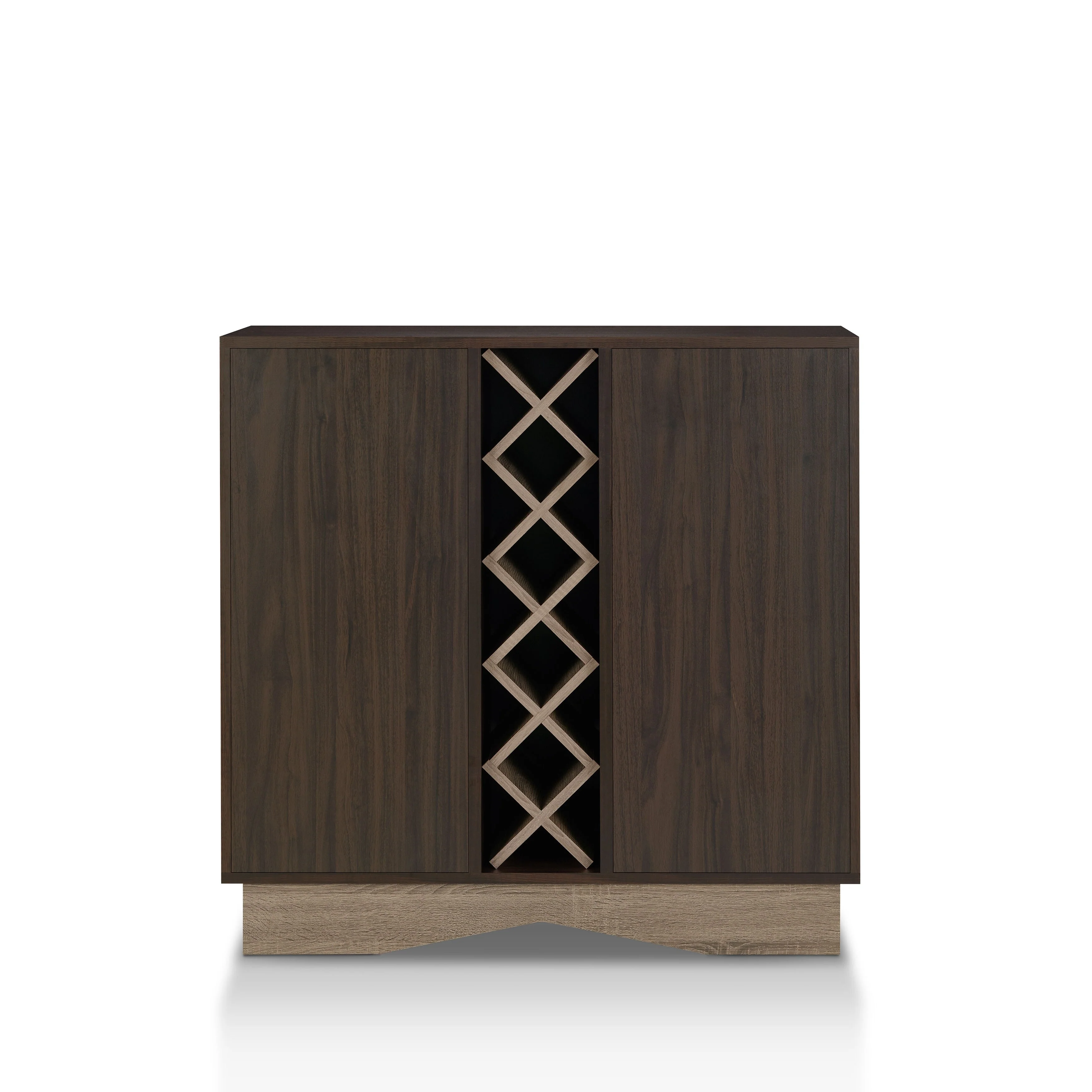 Furniture of America Lymu Contemporary Brown Wood 5-shelf Wine Cabinet
