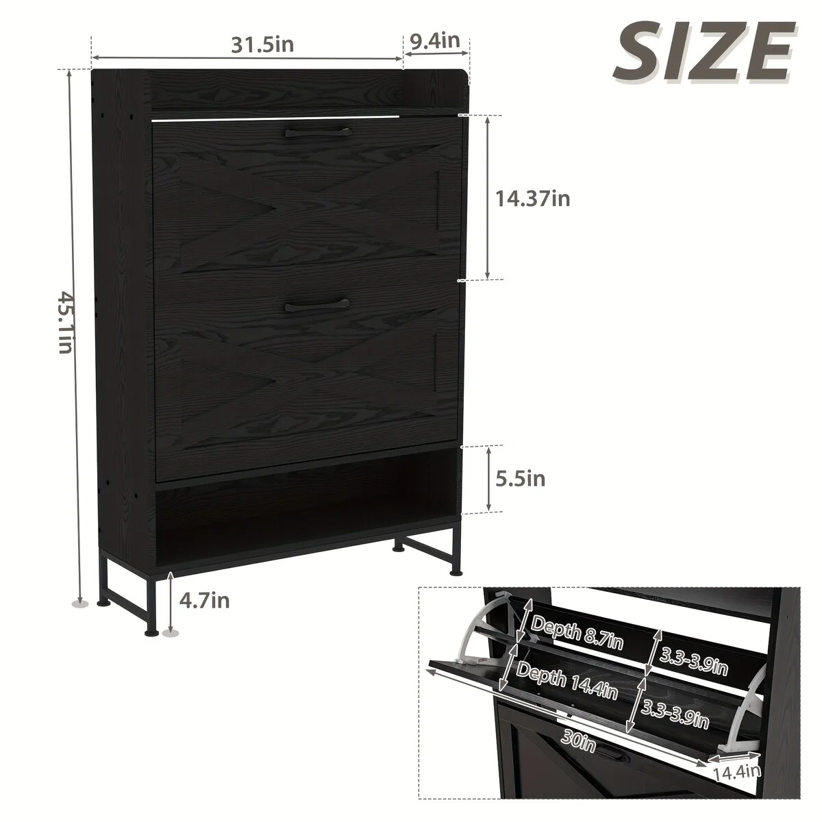 24 Pair Shoe Storage Cabinet