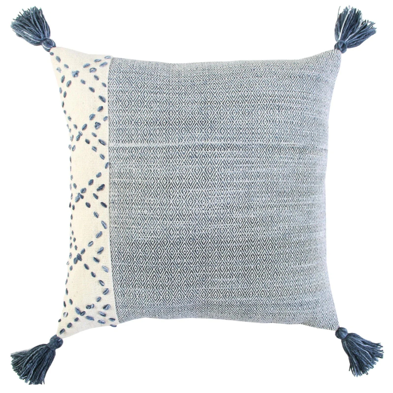 Woven Color Block Decorative Throw Pillow