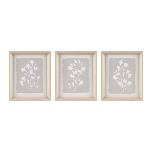 3-Piece Wall Art Set with Botanical Floral