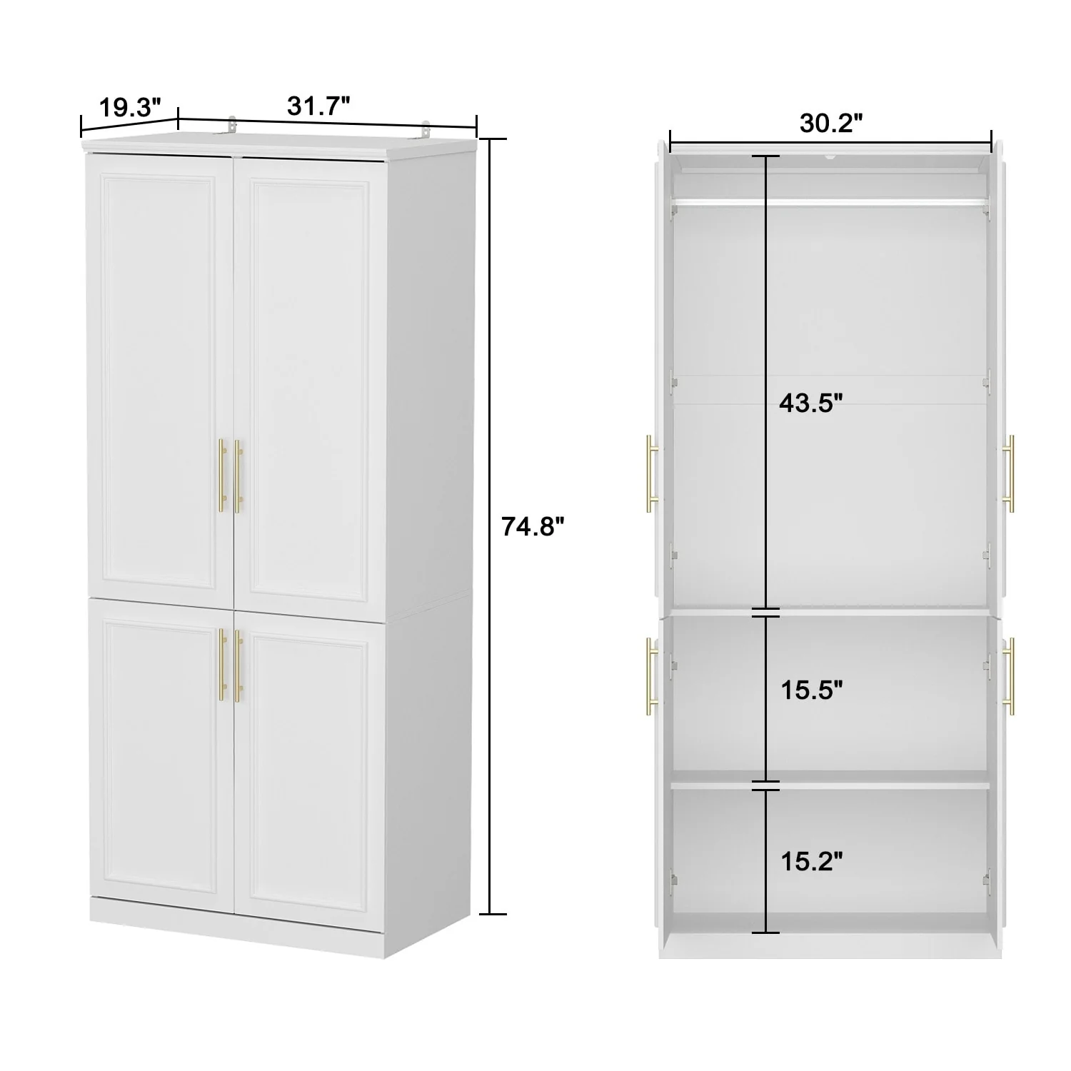Modular Wardrobe Combo Armoires Closet Freestanding Cabinet Organizer