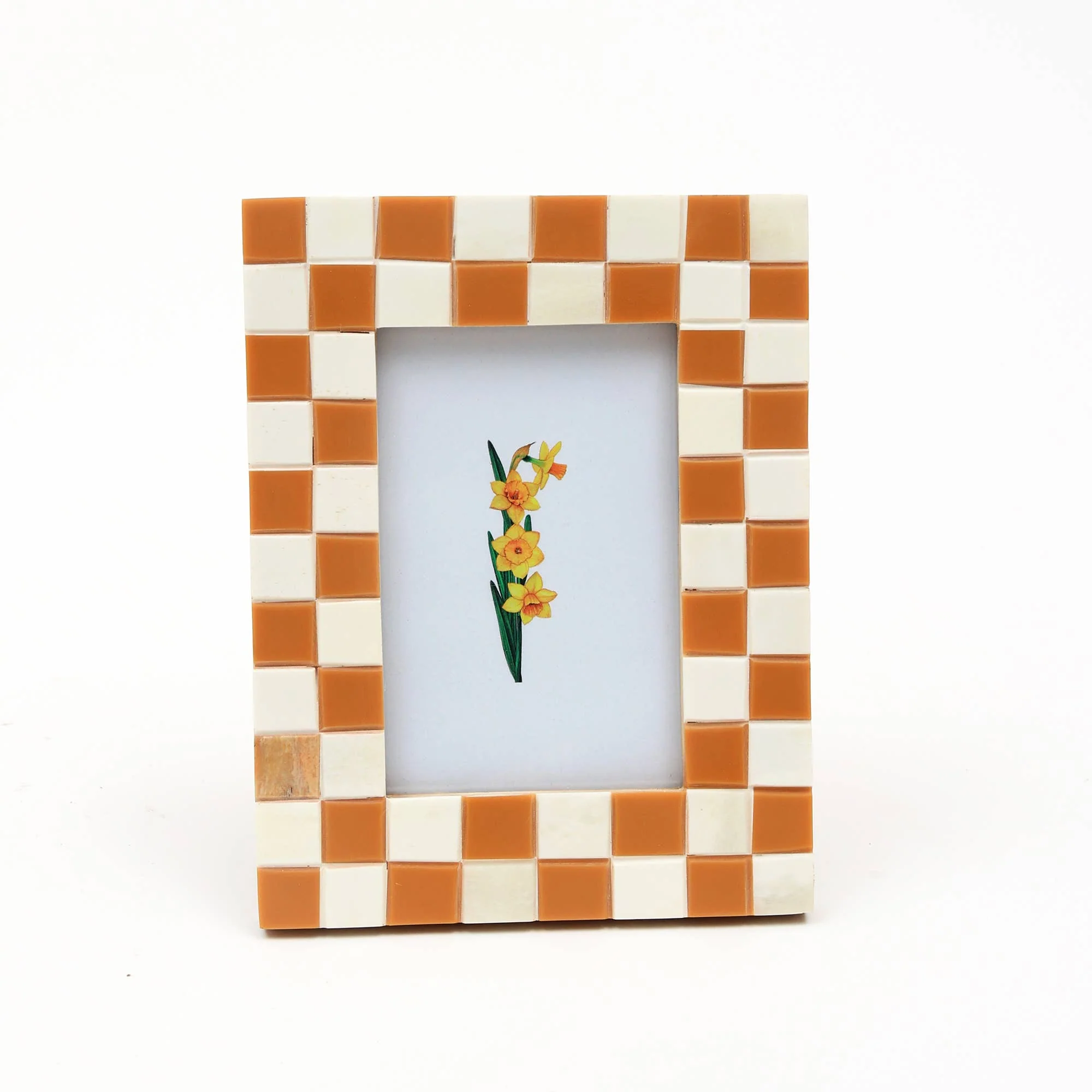 Handcrafted Cheery Check Pattern Photo Frame, 4x6