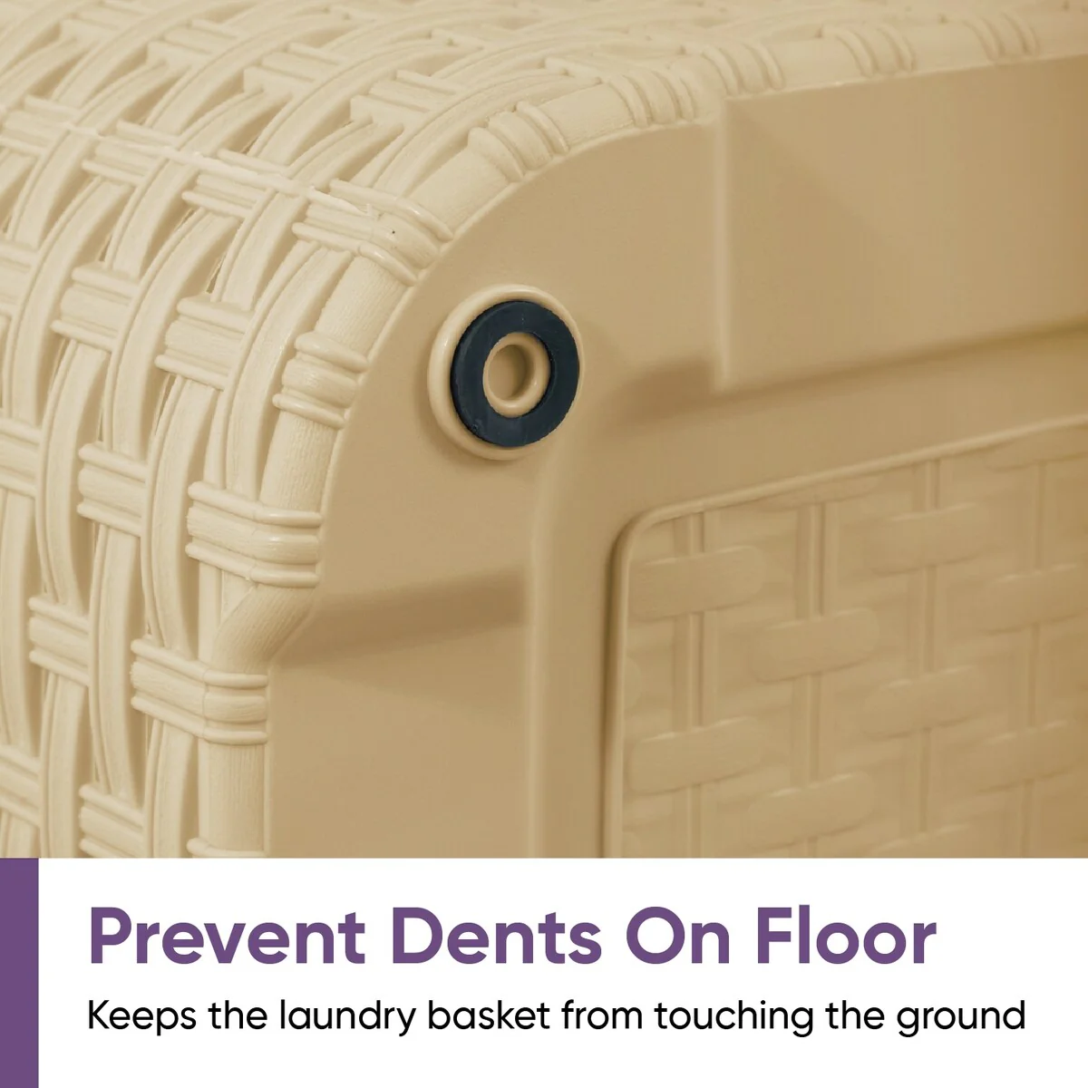 Superio Large Wicker Laundry Basket with Cutout Carry Handles - Capacity: 50l