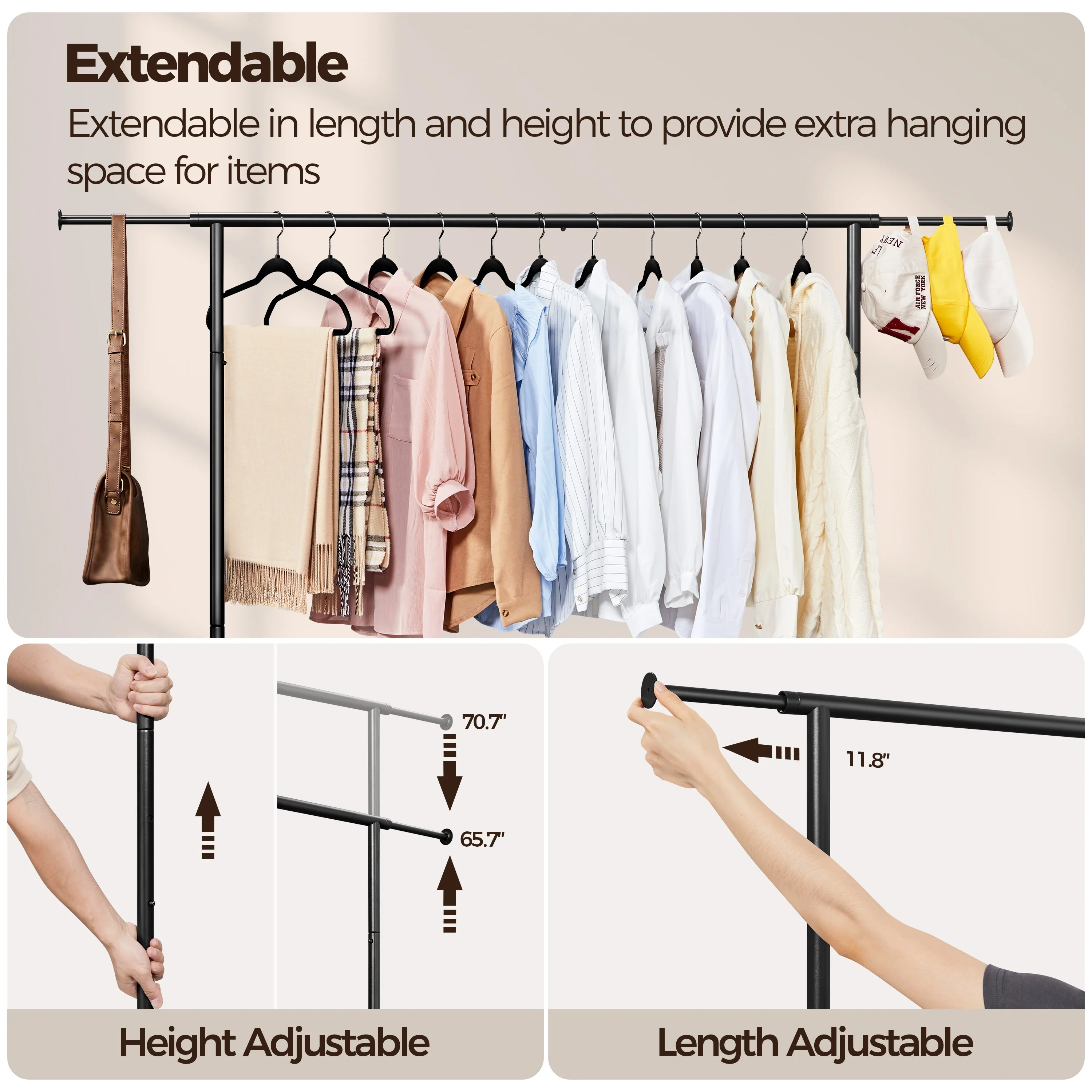 Yaheetech Clothing Garment Rack Commercial Premium Stainless Steel