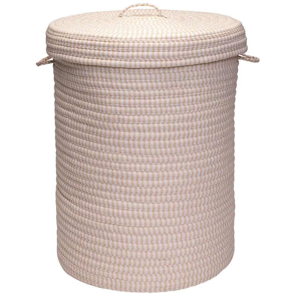 Colonial Mills Ticking-Stripe Fabric Hamper with Lid